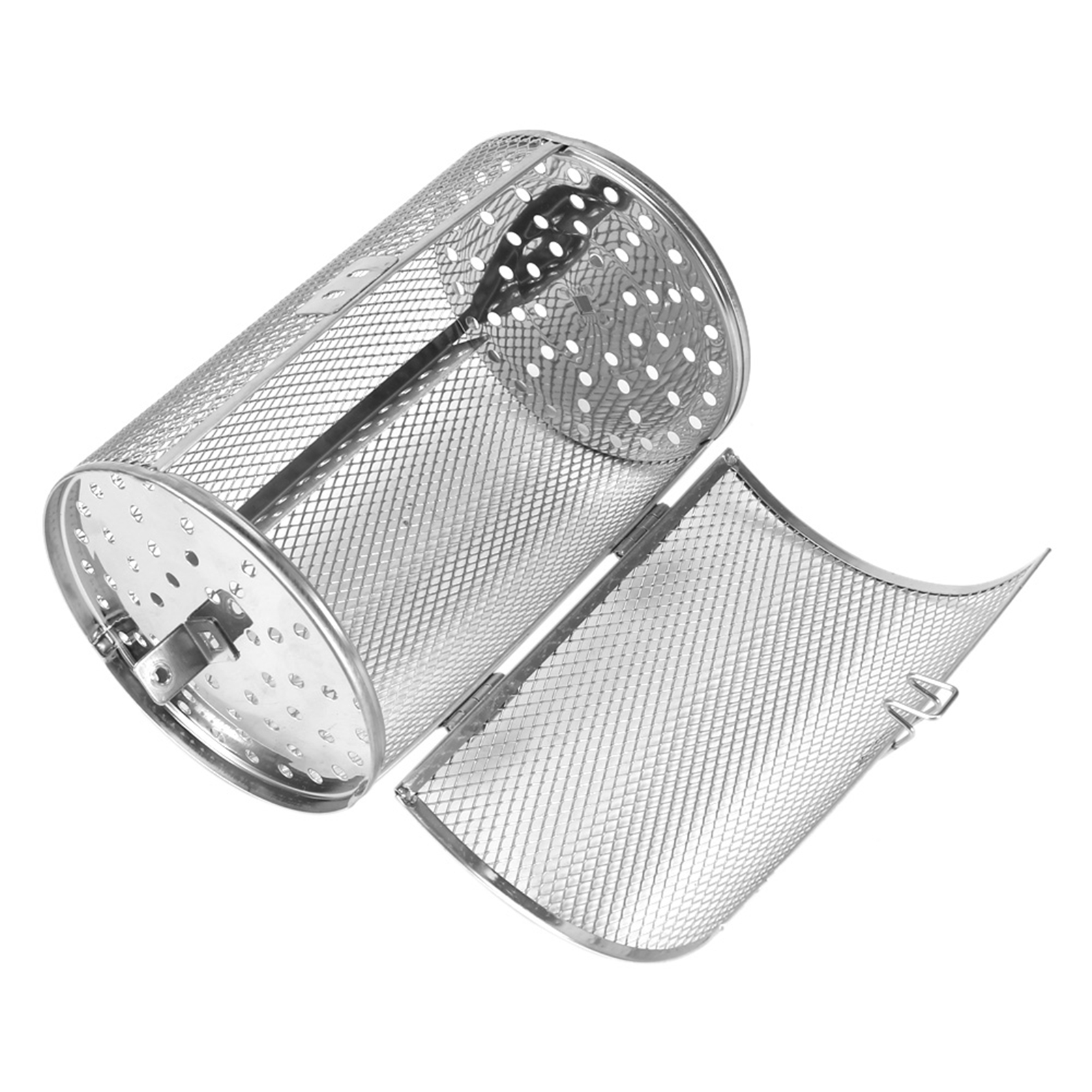 12x18cm Drehkorb Aus Edelstahl Für Grill, Backofen Und Bbq - Ideal Für Nüsse, Erdnüsse Und Grillgut