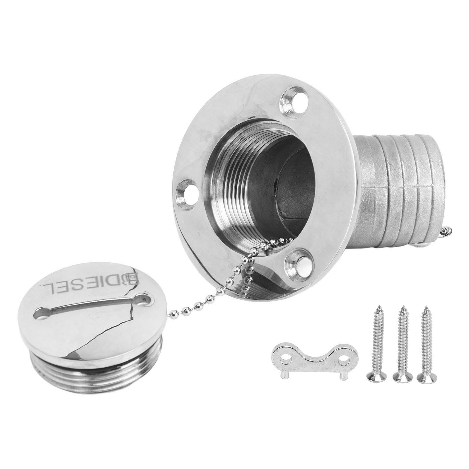 Edelstahl-bootsdeck-einfülldeckel, Inklusive Schraubenschlüssel, 45 Grad, 1,5 Zoll (38 Mm), Für Yachten, Wohnmobile, Dieselmotoren.