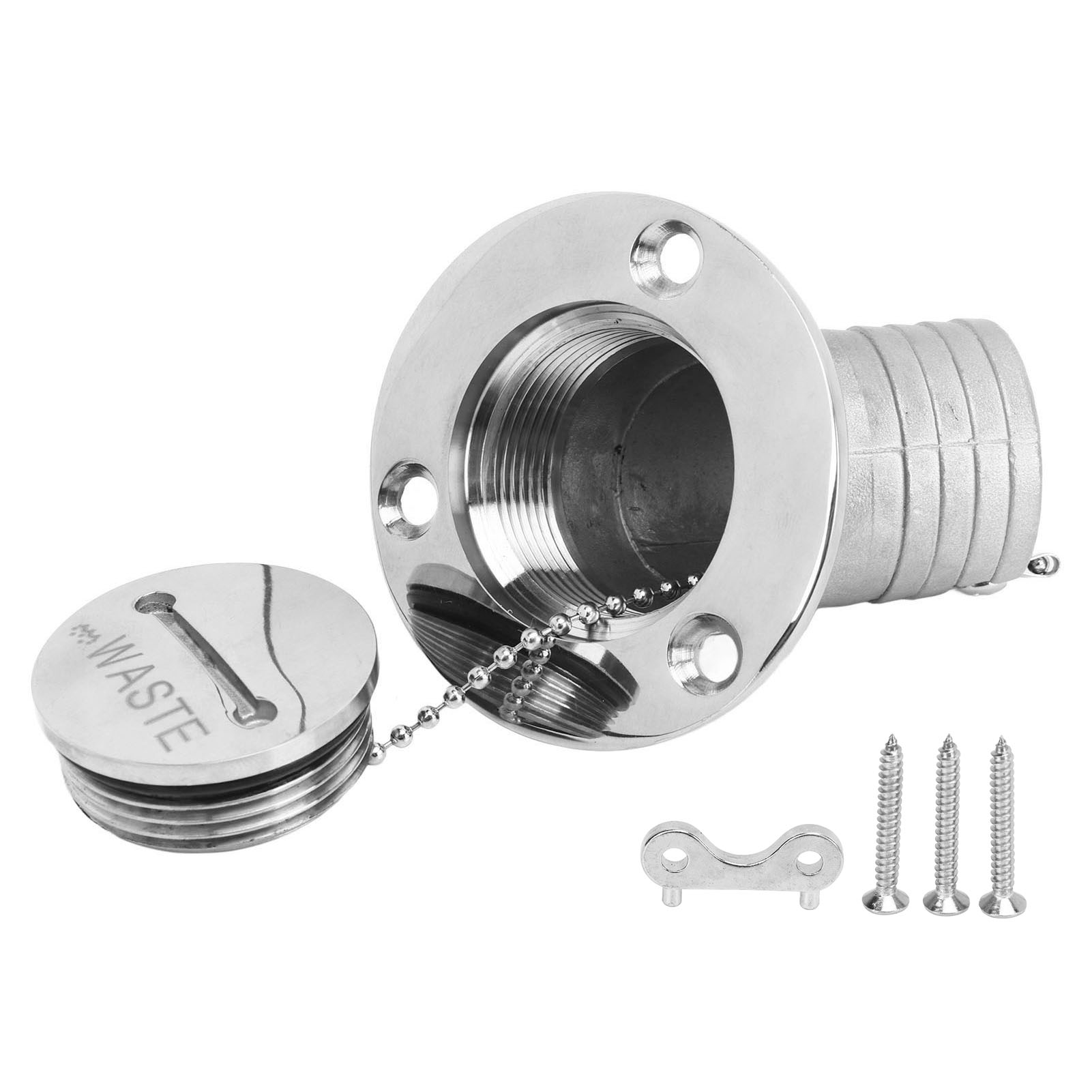 Einfülldeckel Aus Edelstahl Für Bootsdecks, Inklusive Schraubenschlüssel, 45 Grad, 1,5 Zoll (38 Mm) Für Yachten, Wohnmobile Und Schiffsabfälle.