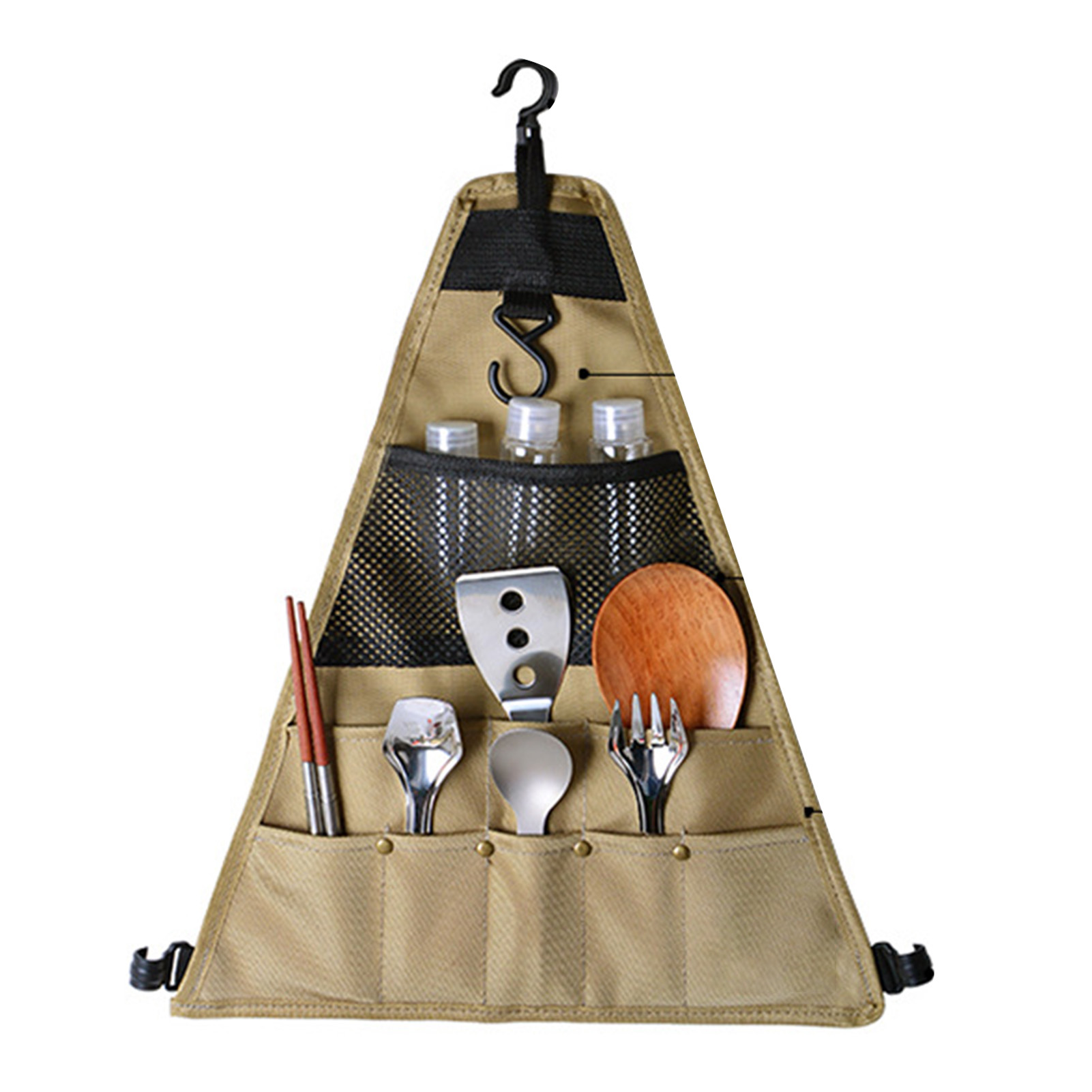 Tragbare Dreieckige Picknicktasche – Organizer Für Camping- Und Grilltische, 33,5 X 39 Cm