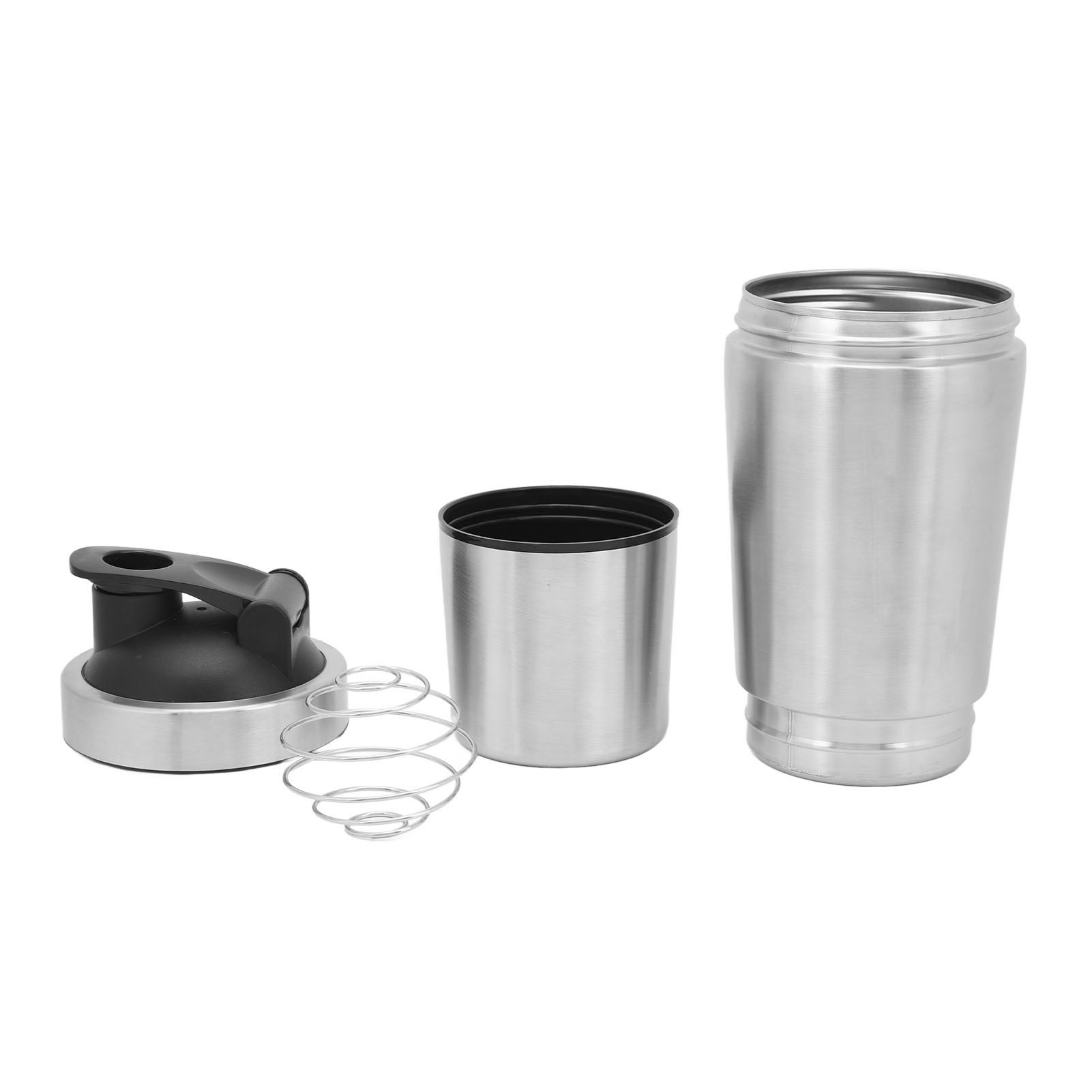 Shakerflasche Mit Waage, Tragbar, Edelstahl, Zweigeteilt, Für Fitness Und Jugendliche
