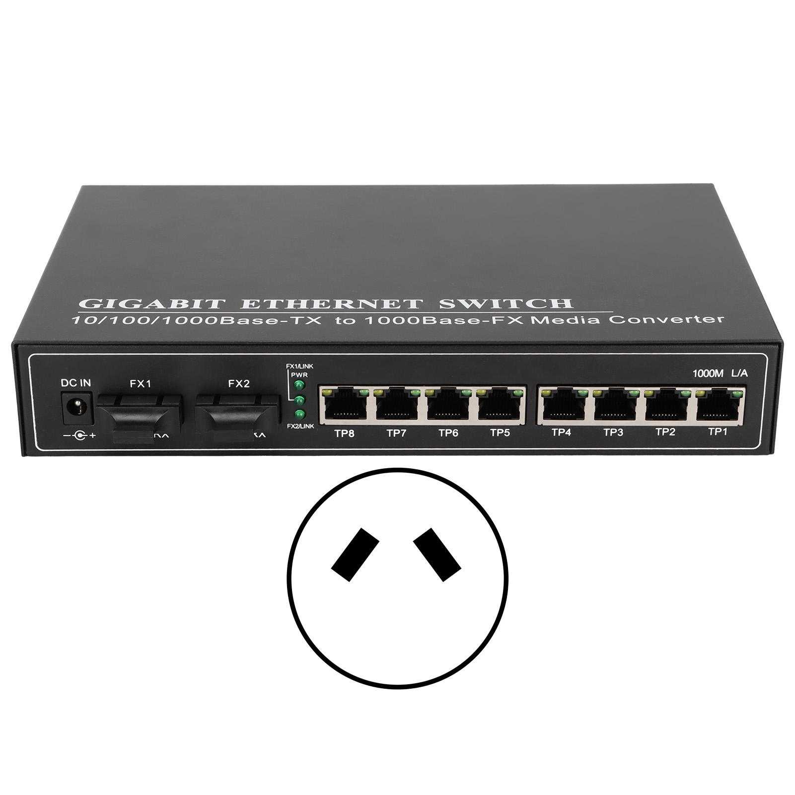20 Km 1310 Nm Sc Ethernet Glasfaser-medienkonverter, Dual Fiber Single-mode Switch Tbcmc3728ged20, 100-250 V (au-stecker)