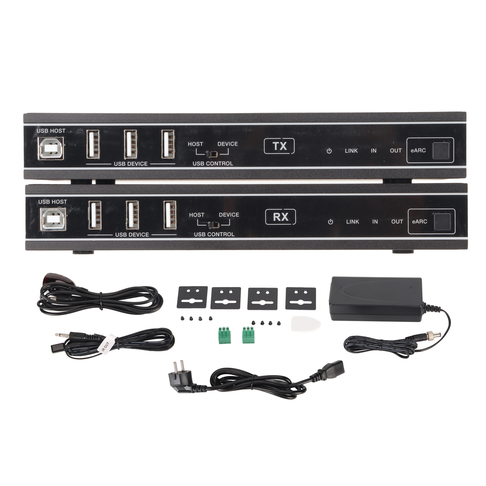 Hdbaset 8k Hdp Ehc100u Extender Mit Multimedia-, Usb- Und Audio-/video-schnittstelle, 100–240-v-netzteil, Eu-stecker