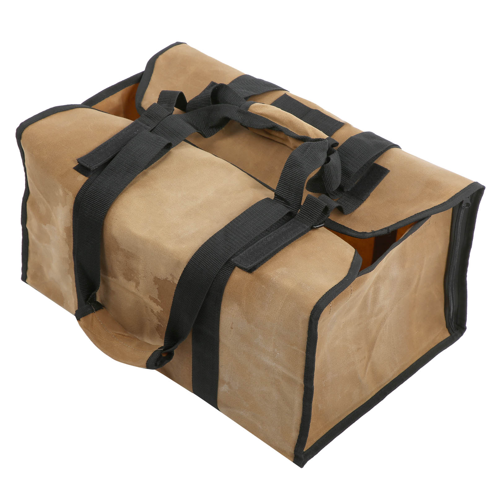 Große, Wasserdichte Mehrzweck-aufbewahrungstasche Für Brennholz Und Gartenbedarf, Xl-fassungsvermögen, Khakifarbene Canvas-tragetasche