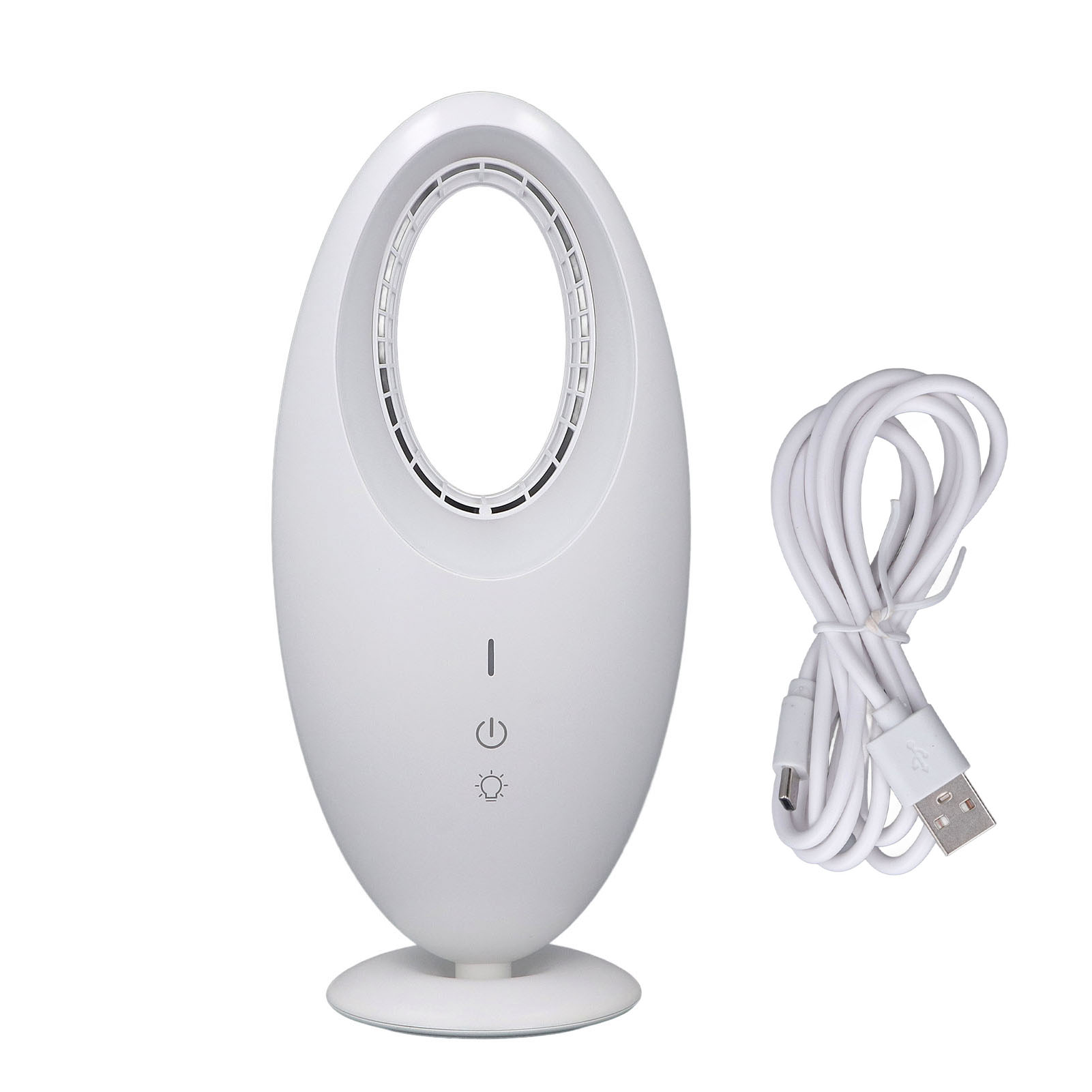 Dreistufiger, Energiesparender, Leiser, Blattloser Tischventilator Mit Led-beleuchtung Für Zuhause, Büro Und Schlafzimmer