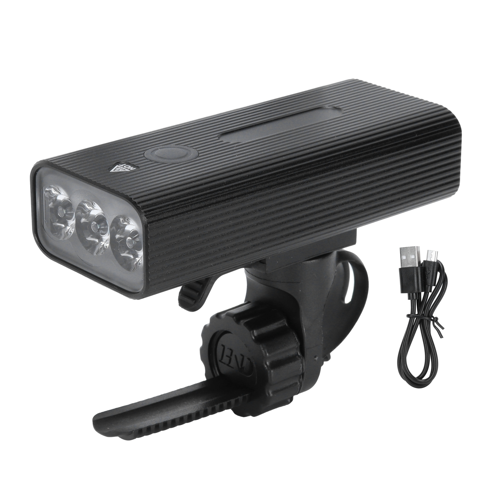 Wiederaufladbare Usb-fahrradlampe Mit 3 Leds, Vorder- Und Rücklicht, Wasserdicht Nach Ipx5, Lenkerhalterung