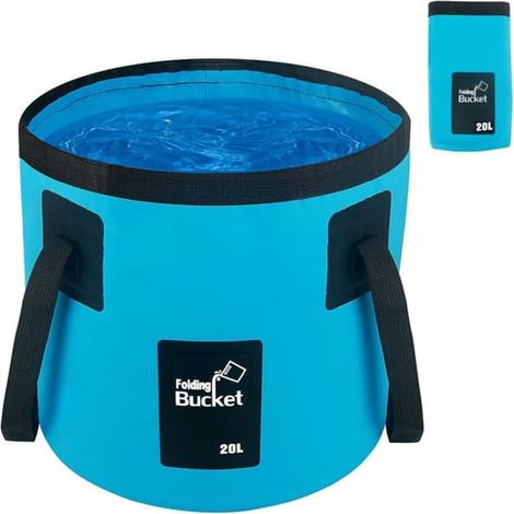 Zusammenklappbarer Eimer Mit Griff, Ideal Zum Autowaschen, Campen, Angeln, Gärtnern Und Zur Tragbaren Wasserlagerung.