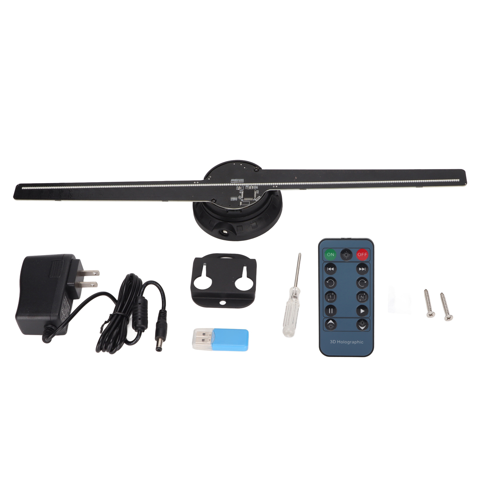 Df-42 42 Cm 3d-hologramm-ventilator Mit Led-projektion, 2 Flügel Für Werbung, 100–240 V Netzteil, Us-stecker