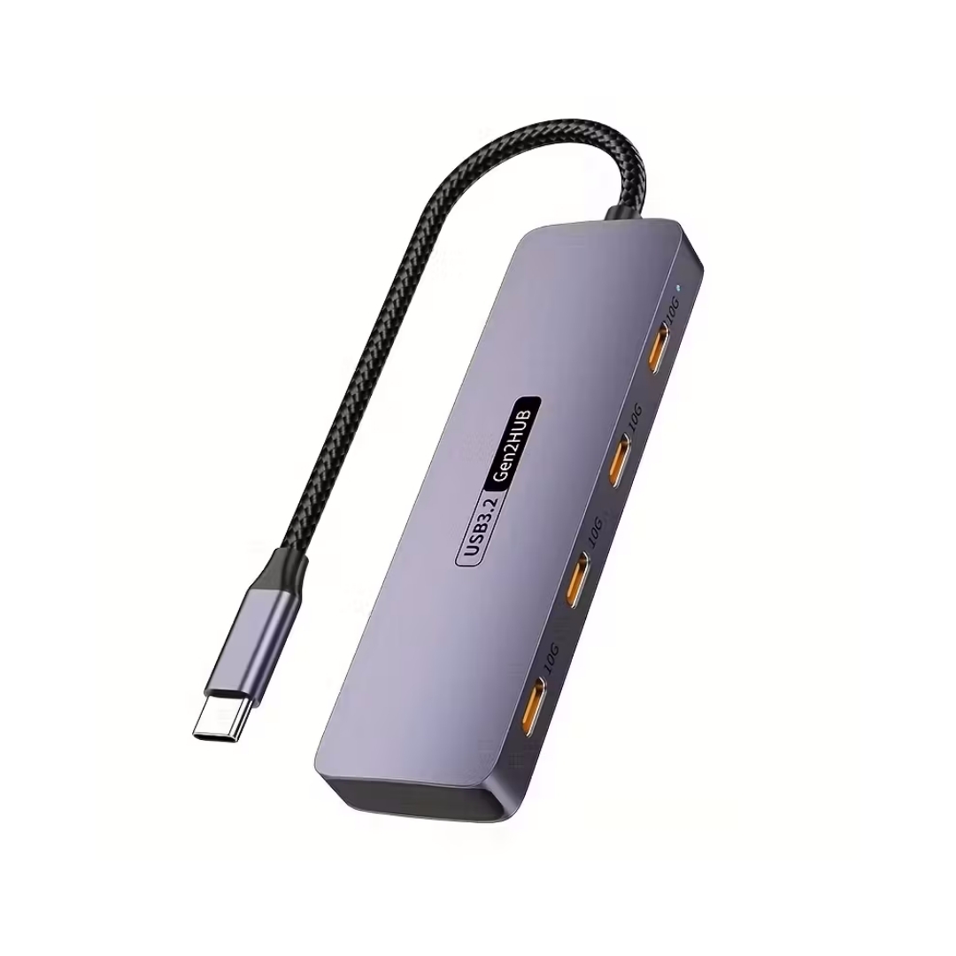 4-port 10-gbit/s-usb-c-hub, High-speed-splitter Für Laptops, Usb-c 3.2-zubehör, Multifunktionaler Usb-hub