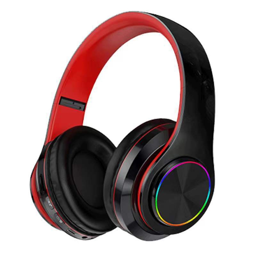 B39 Over-ear-bluetooth-kopfhörer Mit Sattem Bass, Faltbar, Kabellos, Tf-kartensteckplatz Und 7-farbiger Led-beleuchtung, Hi-fi-stereo-sound Für Reisen, Gaming Und Partys