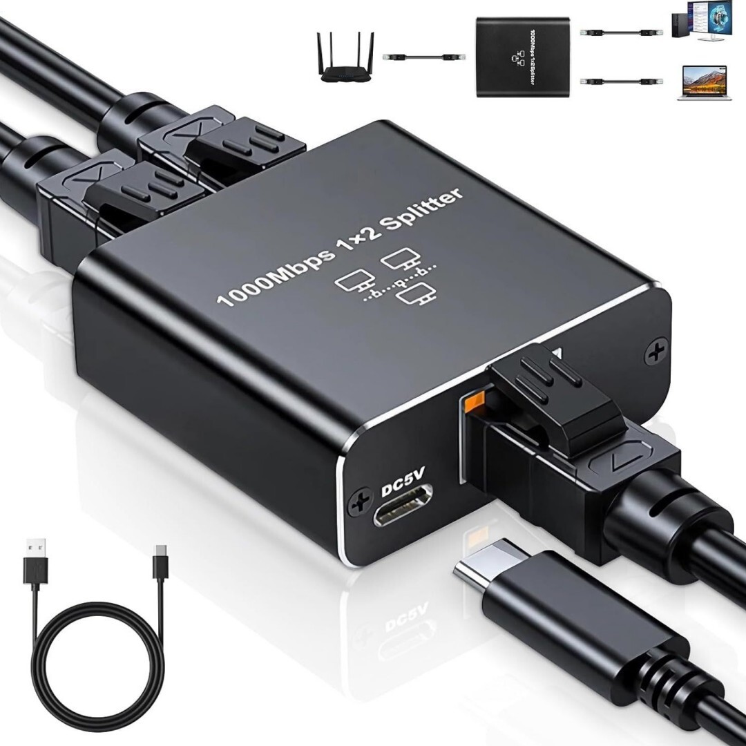 Rj45-splitter 1 Auf 2 Gigabit-ethernet 1000 Mbit/s Netzwerk
