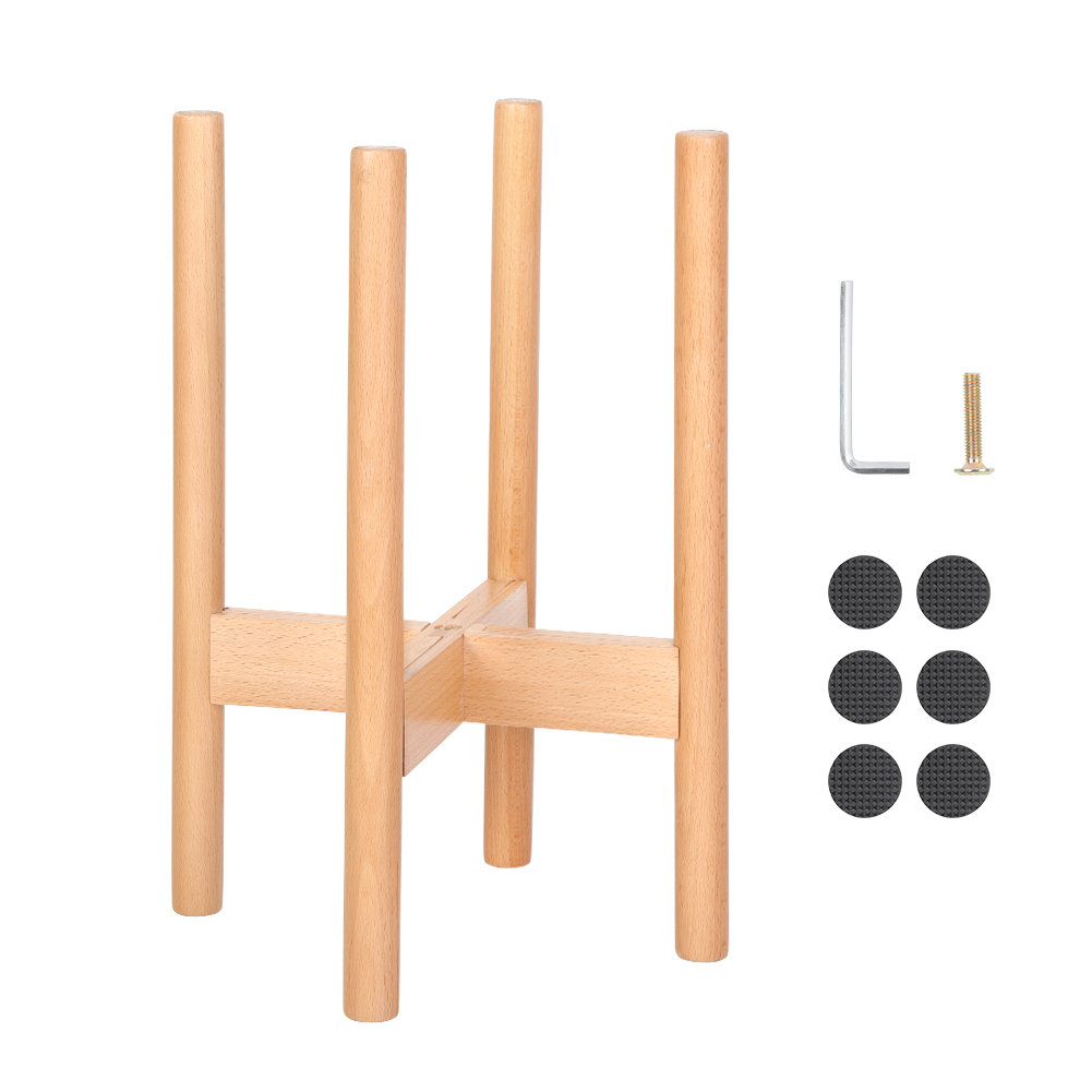 Verstellbares Pflanzenregal Aus Holz, Dekorativer Blumenständer Für Den Innenbereich, Holzfarbe