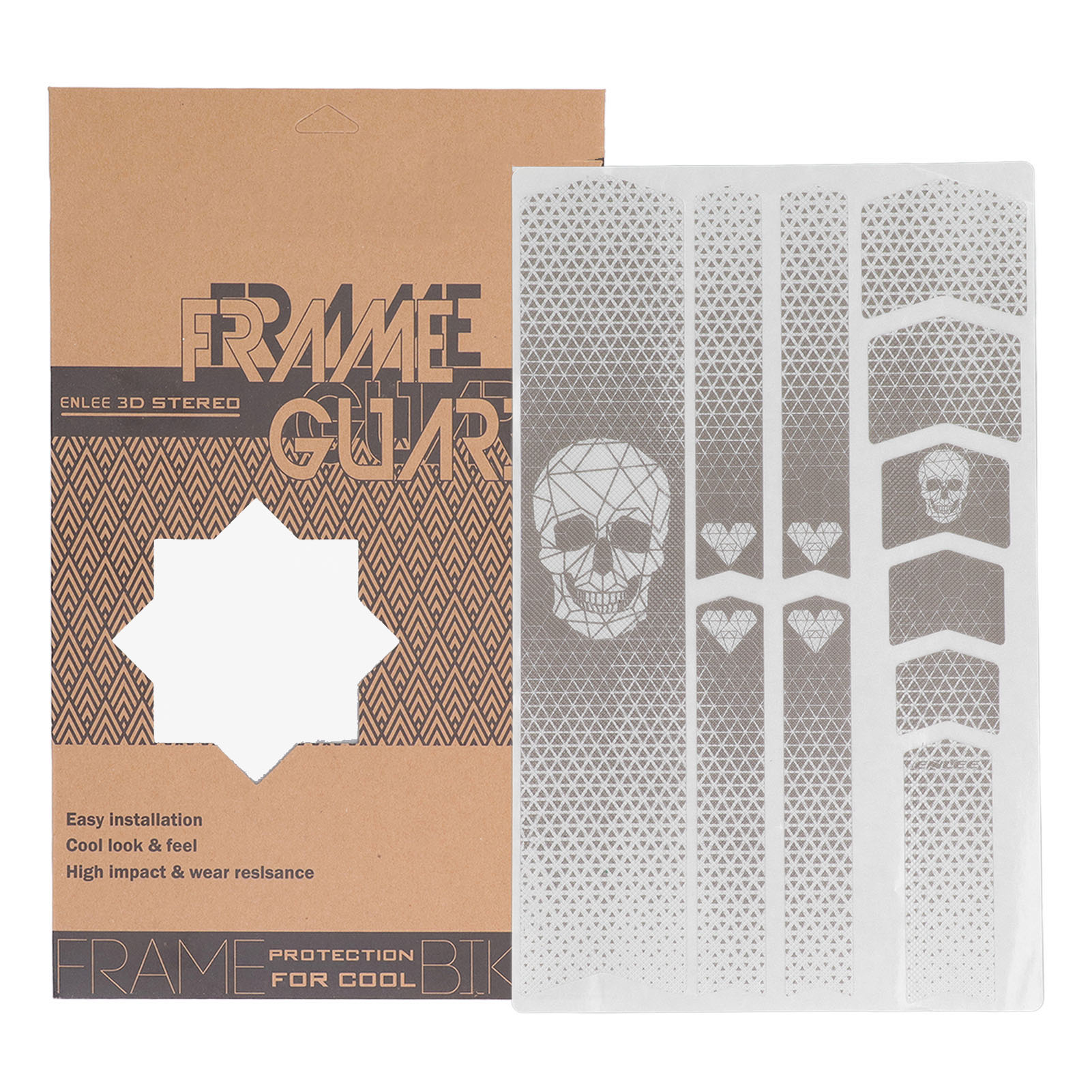 Verdicktes, Farbechtes Rahmenband, Dekorativer Pvc-schutzaufkleber Für Rennräder Und Mountainbikes, Totenkopf-design