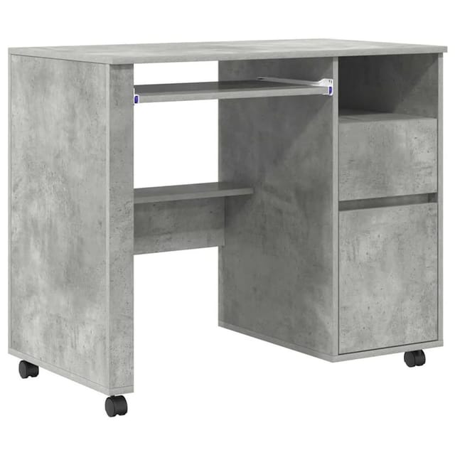 vidaXL Tisch mit Rollen Beton Eiche 91 x 50 x 77 cm Holzwerkstoff 869533