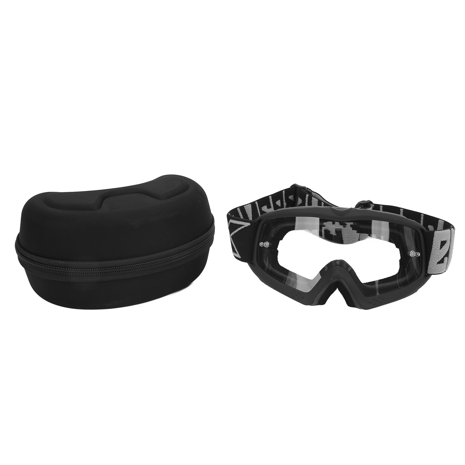 Kratzfeste, Transparente Motocross-brille Für Kinder, Jugendliche Und Erwachsene – Schwarzer Rahmen 8060 – Verstellbar Für Radfahren Und Klettern