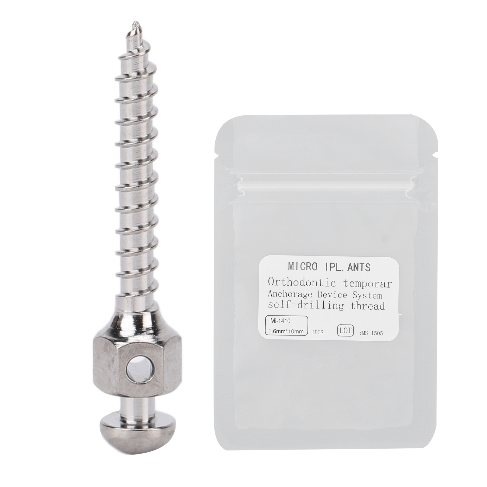 Selbstbohrende Kieferorthopädische Verankerungsschraube 1,6x10mm, Mikroimplantate Für Zahnkliniken, Professionelle Verankerungsschrauben.