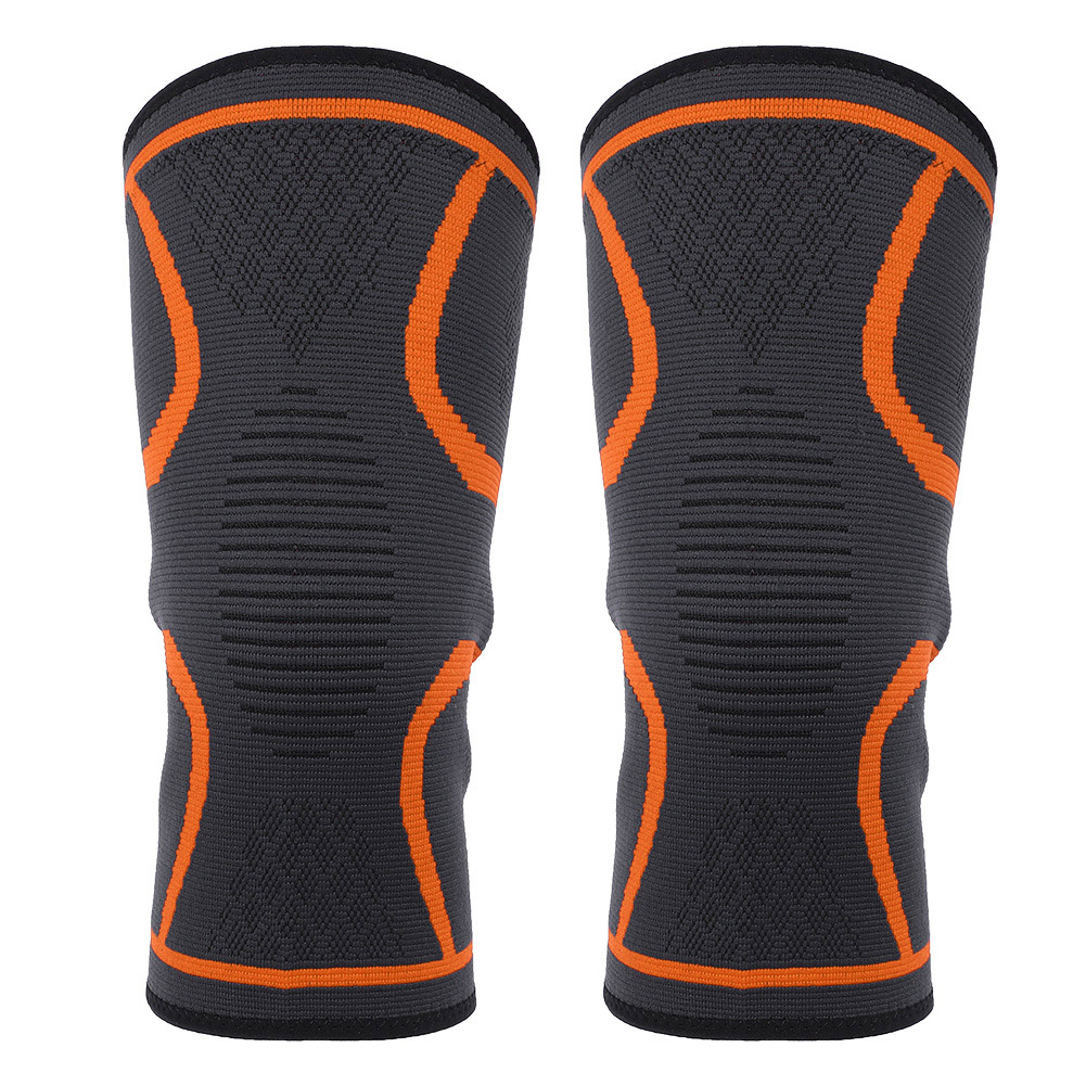 Orangefarbene Elastische Sport-kniebandage Für Fitness, Laufen Und Radfahren