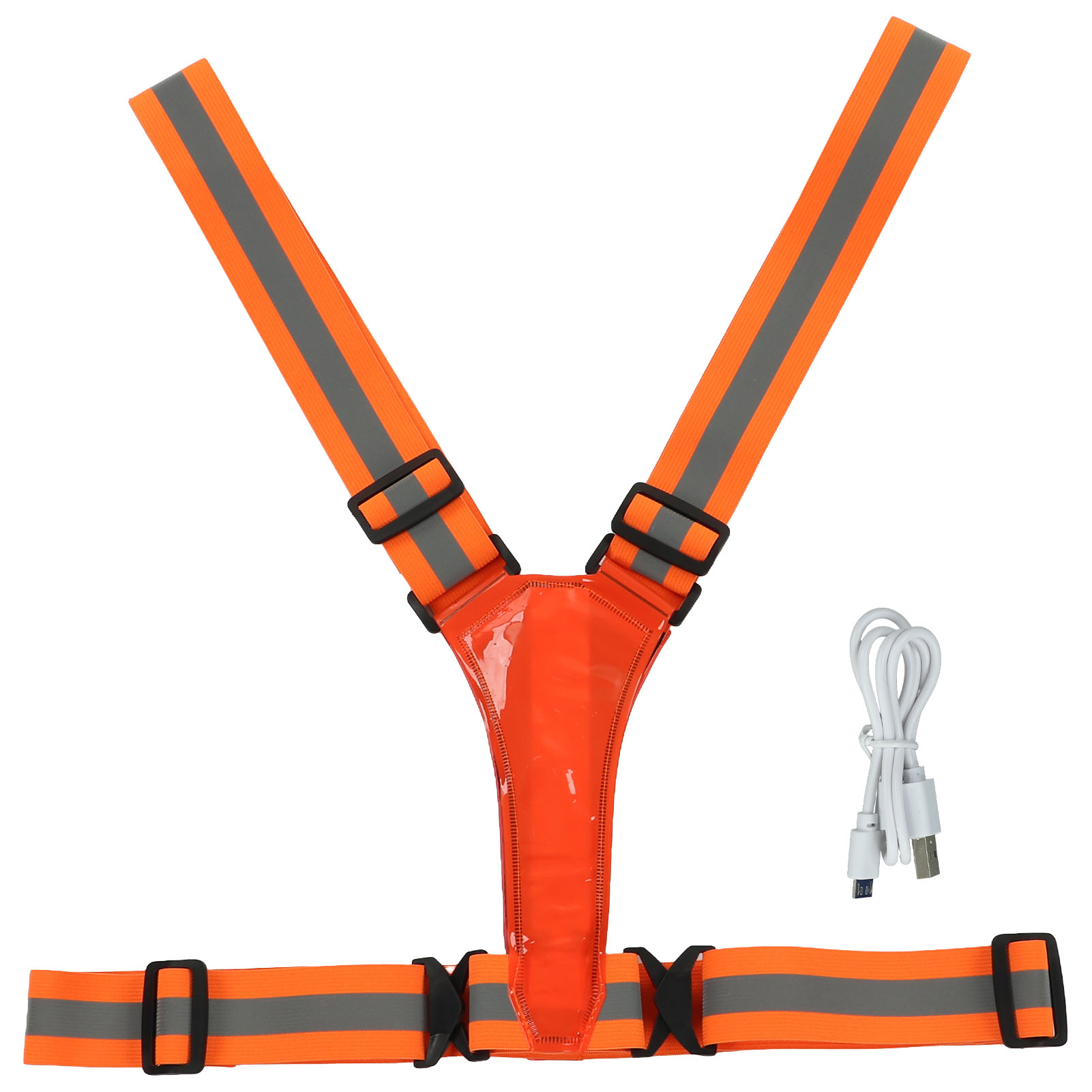 Über Usb Wiederaufladbare, Reflektierende Sicherheitsweste, Verstellbar Für Erwachsene - Geeignet Für Laufen, Spazierengehen, Radfahren Und Andere Outdoor-aktivitäten In Orange.