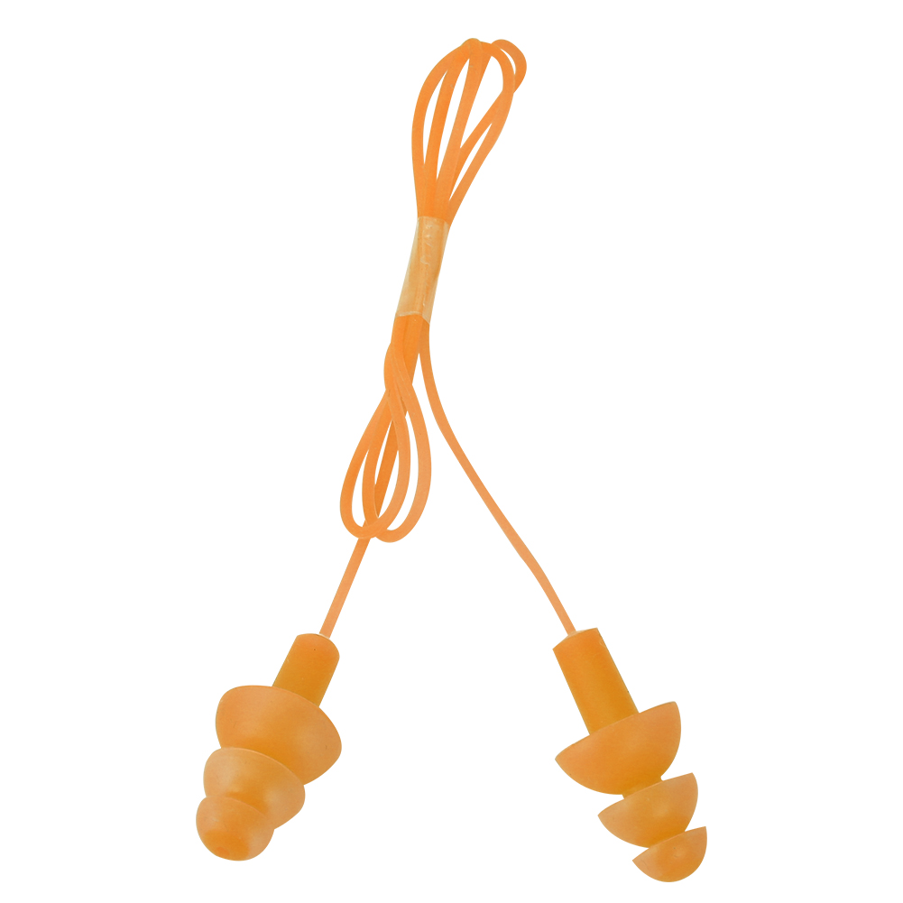 Wasserdichte, Weiche Silikon-ohrstöpsel Mit Geräuschunterdrückung Zum Schwimmen Mit Kabel (orange)