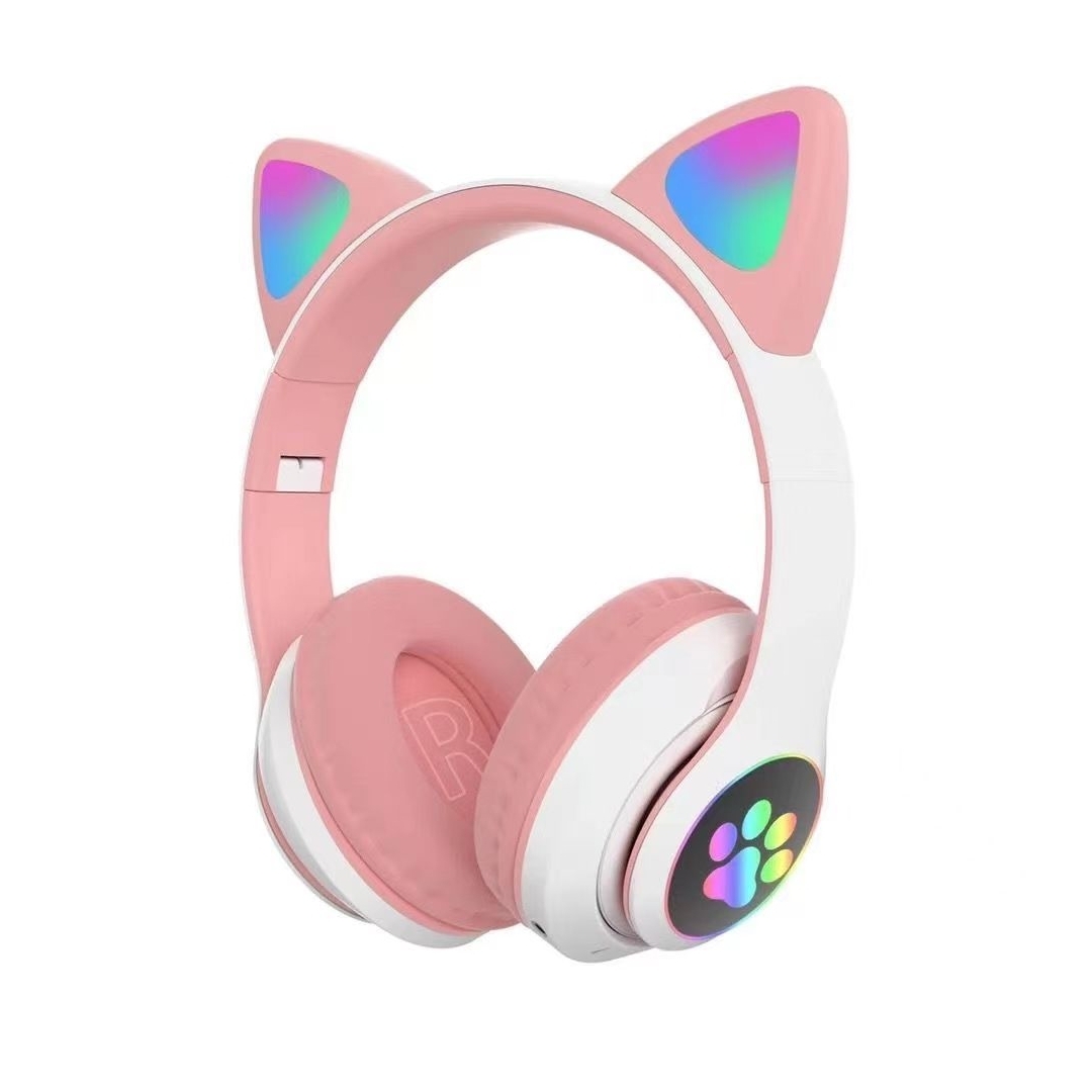 Kabellose Bluetooth-kopfhörer Für Kinder Mit Mikrofon, Katzenohr-kopfhörer Für Mädchen Und Frauen (pink) – Ideal Für Schule, Teenager Und Erwachsene