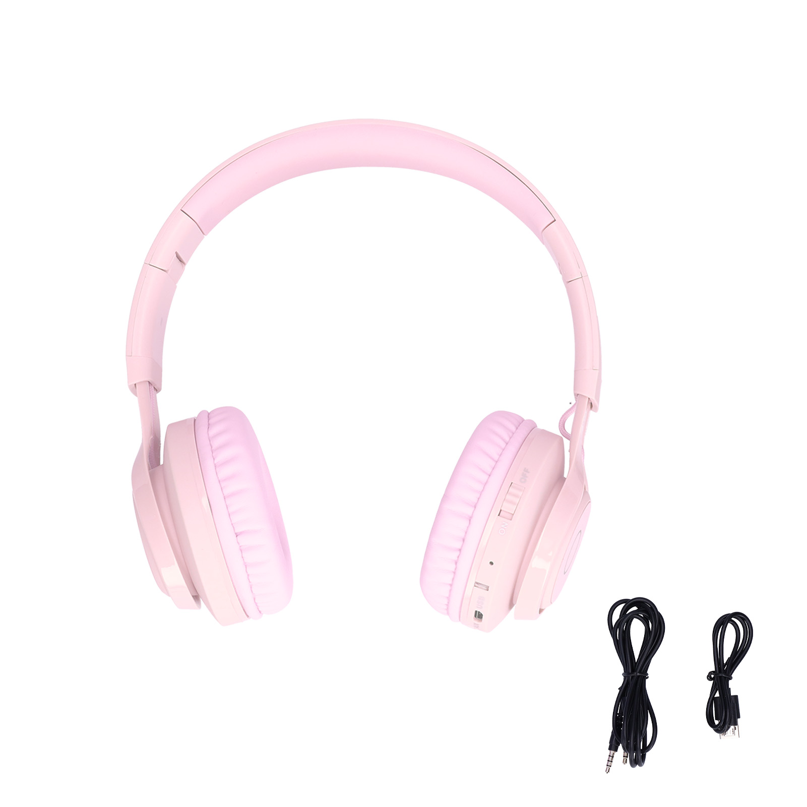 Bluetooth-kopfhörer Für Kinder Mit Led, Faltbar, Stereo-sound, Gehörschutz, Kabellos – Pink