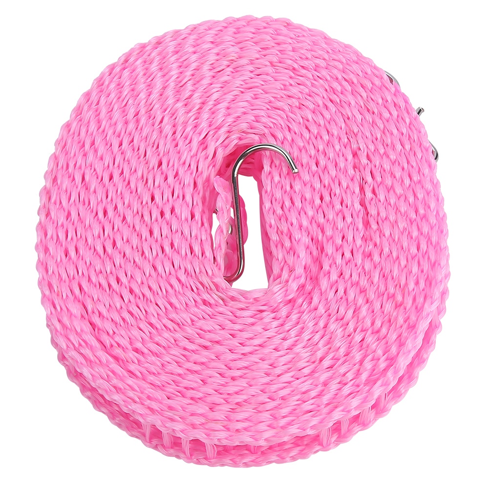 Tragbare 5 M Lange Wäscheleine Für Den Außenbereich Mit Rutschfester, Verstärkter Trockenfläche (rosa)