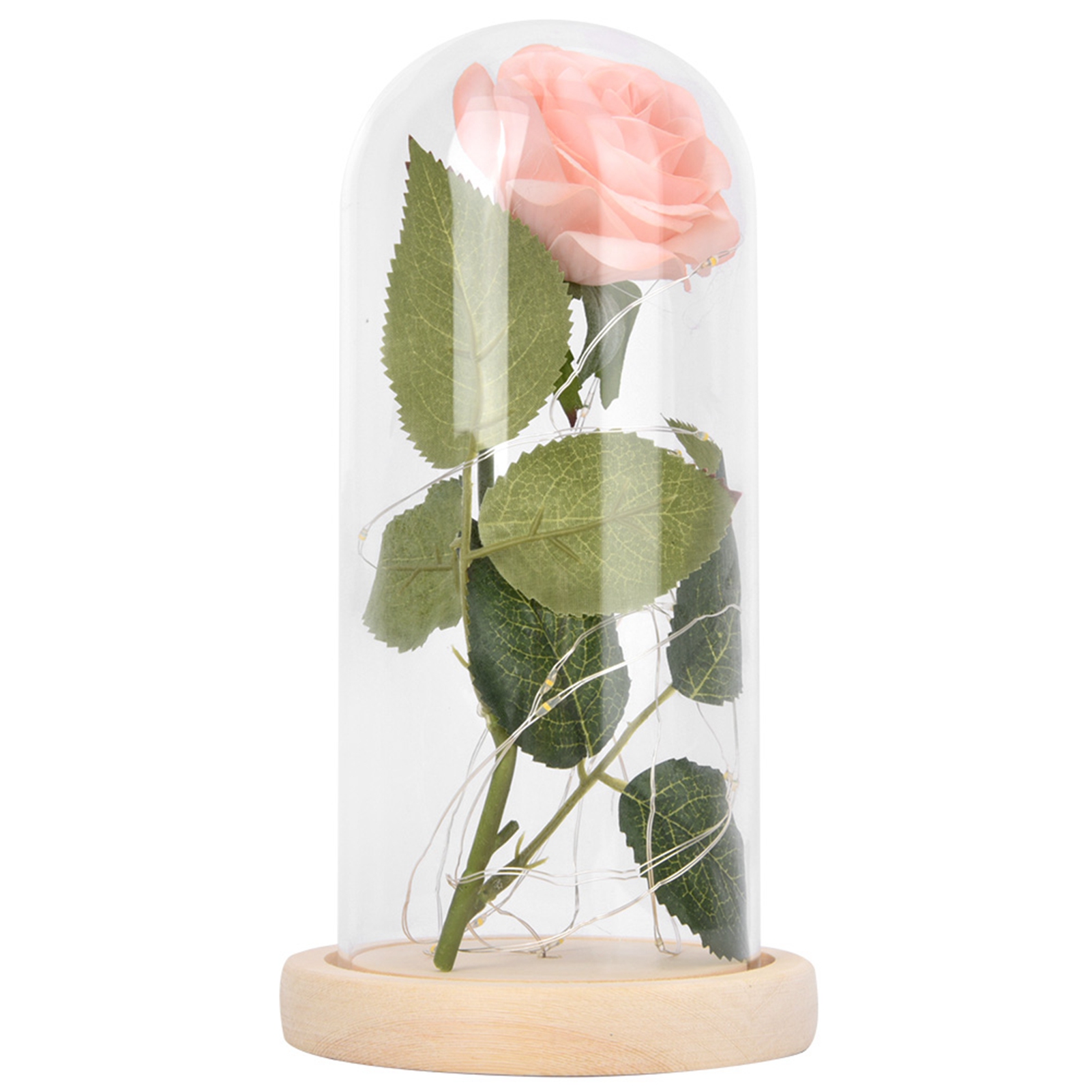 Led-lampe In Champagnerrose-optik Aus Glas – Geschenkidee Zum Valentinstag Und Zur Hochzeit