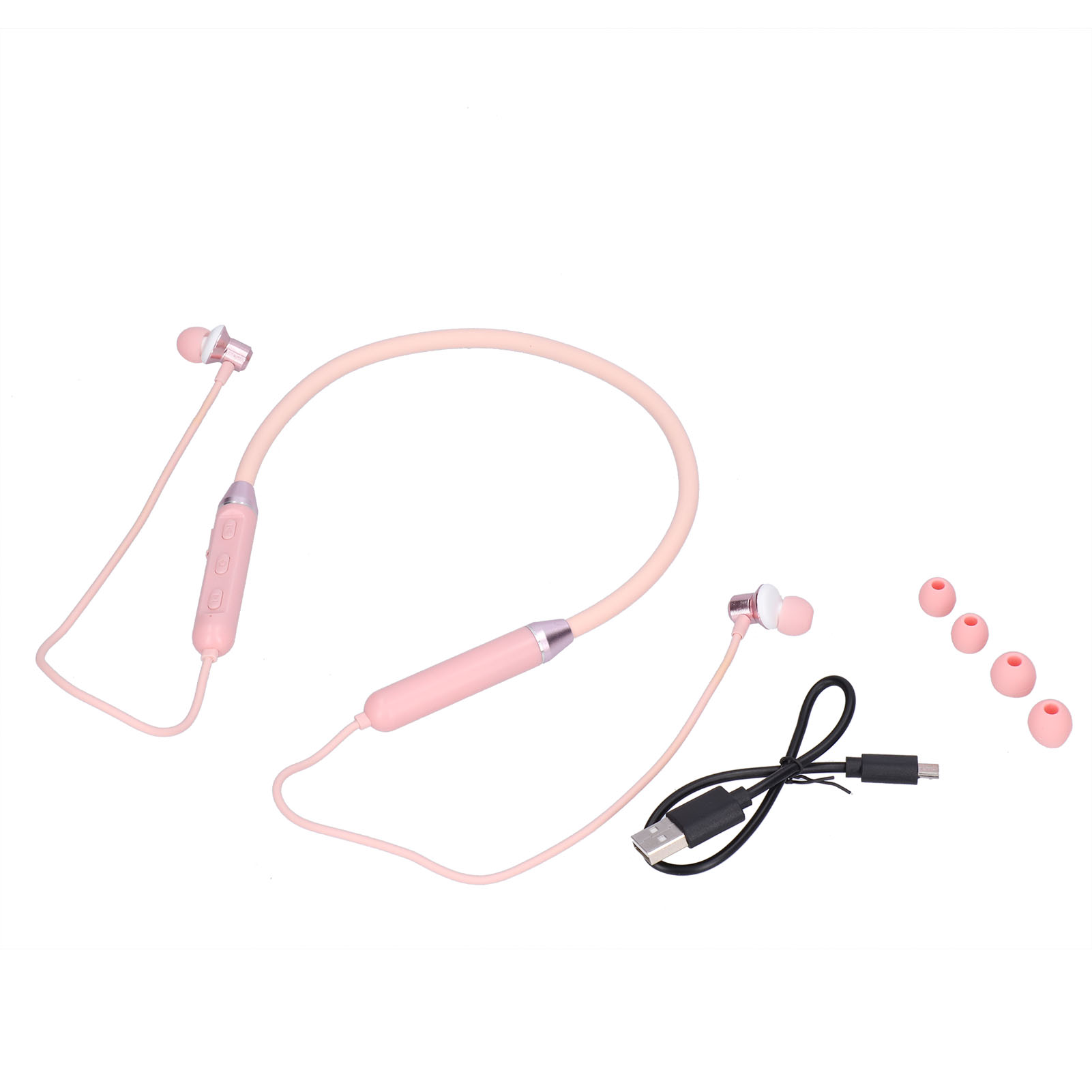 Bluetooth 5.1-kopfhörer Mit Nackenband, Geräuschunterdrückung, Sportfunktion, Kabellos, Pink Für Mobiltelefone
