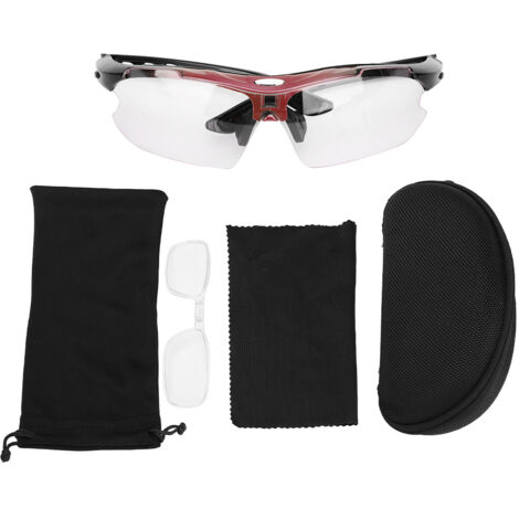 Photochrome, Winddichte Fahrradbrille Für Radfahren Und Angeln, Roter Rahmen