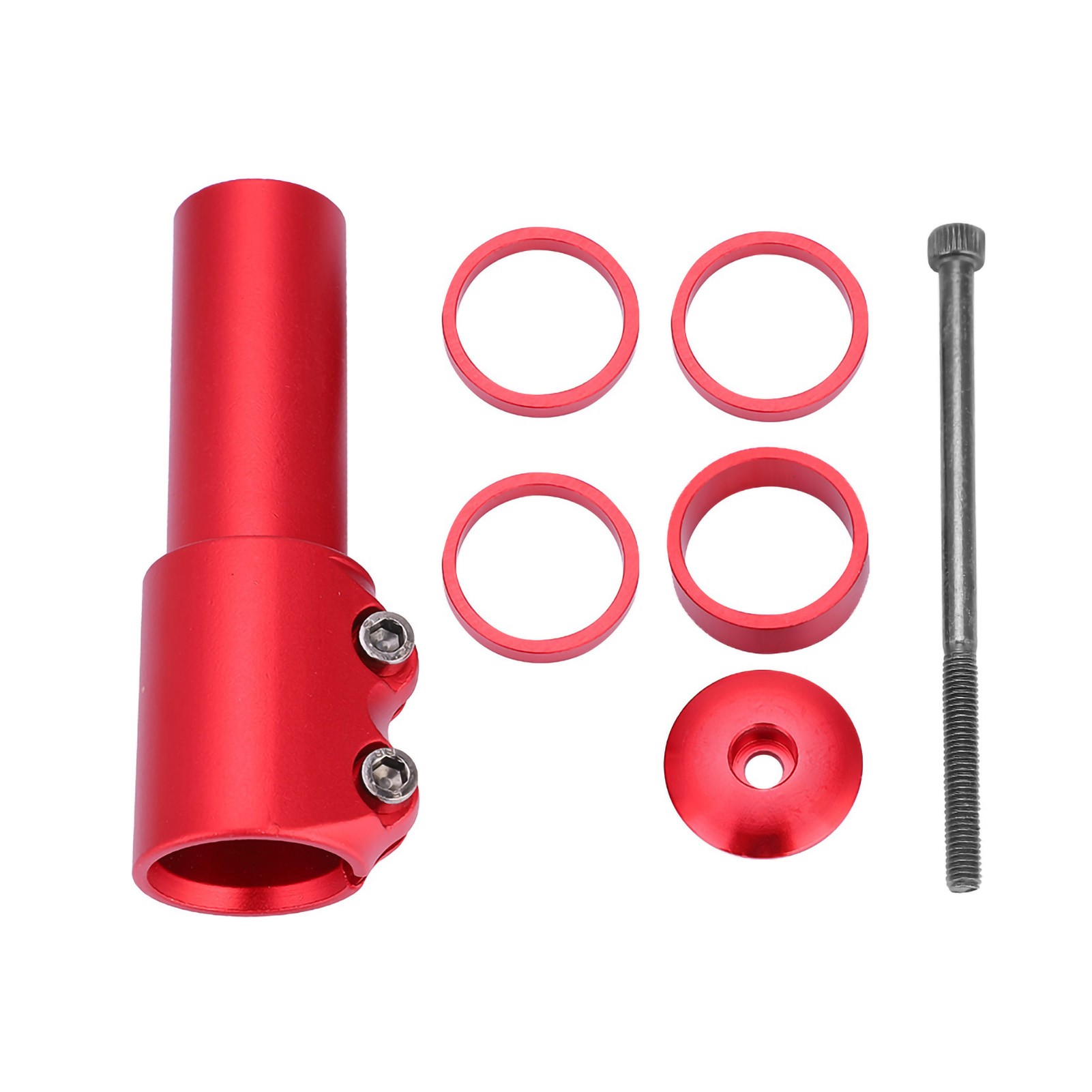 Mountainbike-vorbau Mit Verlängerung Und Lenkeradapter (rot)