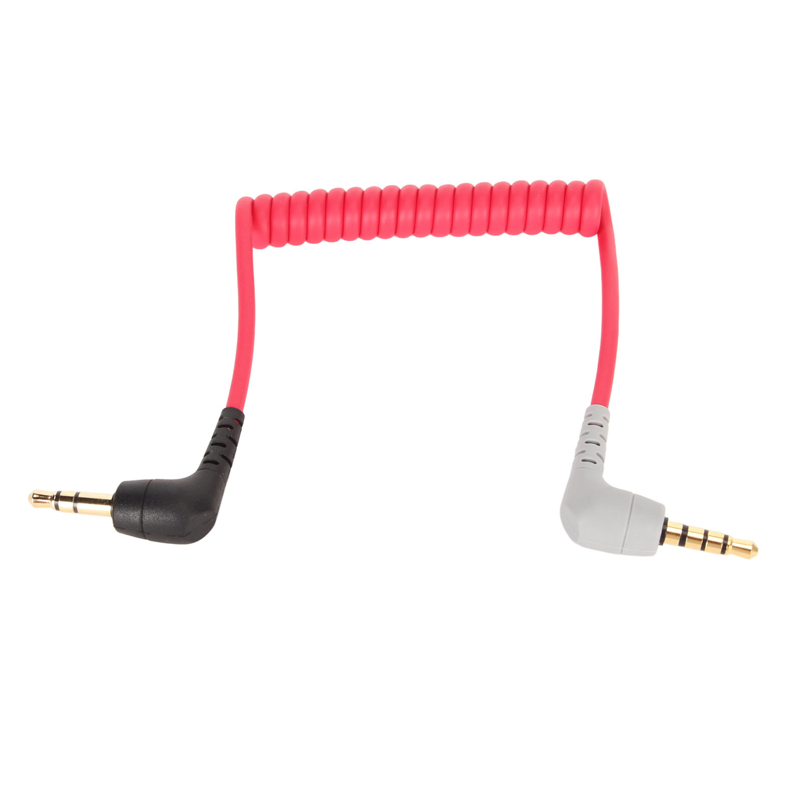 Trrs 3,5-mm-klinkenkabel (stecker Auf Stecker) Mit Rechtwinkliger Spirale Für Rode Sc7 Mikrofon, Smartphone Und Tablet