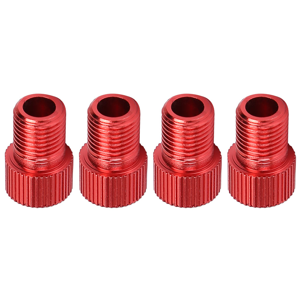 4-teiliger Luftpumpenadapter Für Rennrad, Motorrad, Presta-schrader-umrüstung (rot)