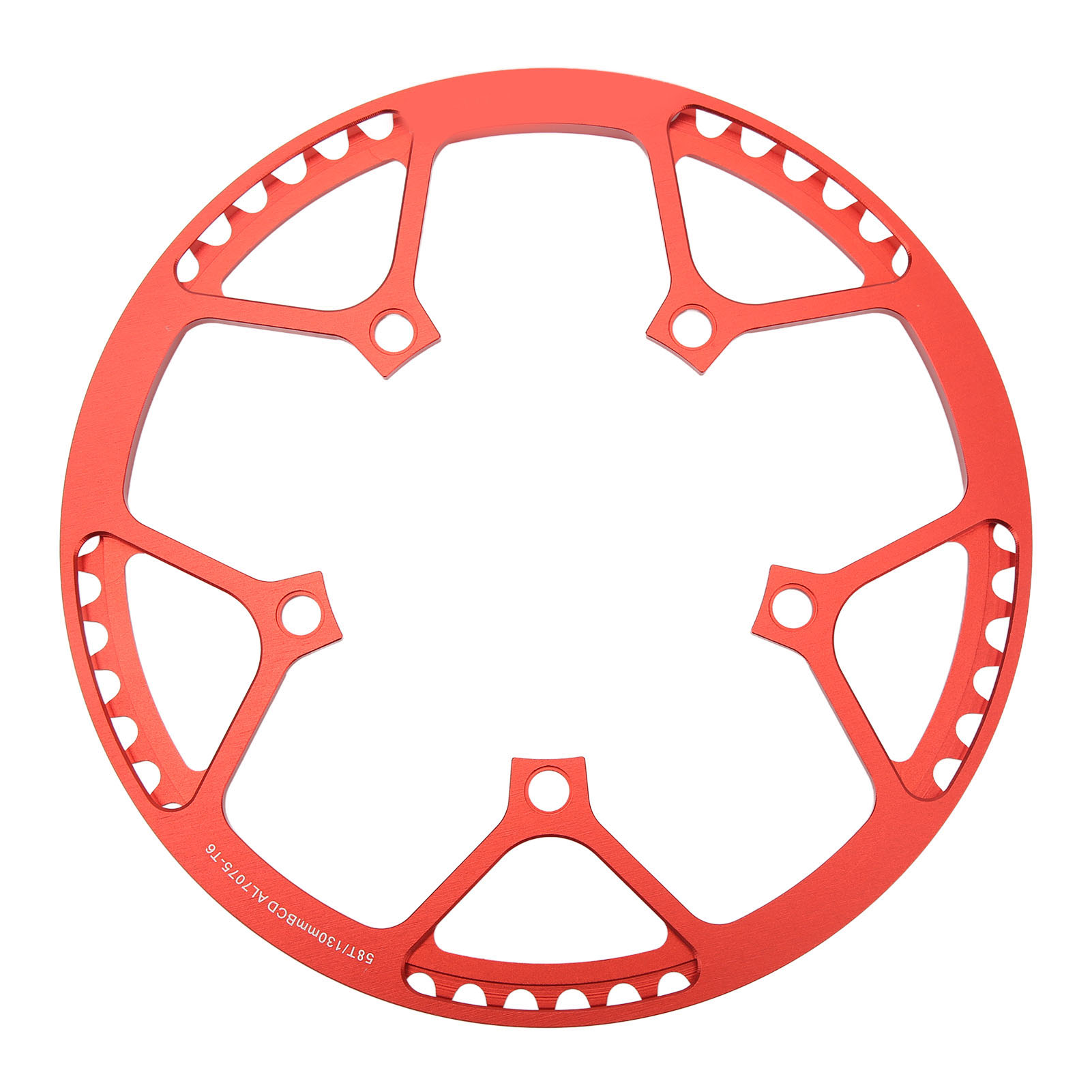 58t Fahrradkettenblatt Aus Robuster Aluminiumlegierung, Rot Eloxiert, Für Falträder, Geringe Dichte Und Langlebig.