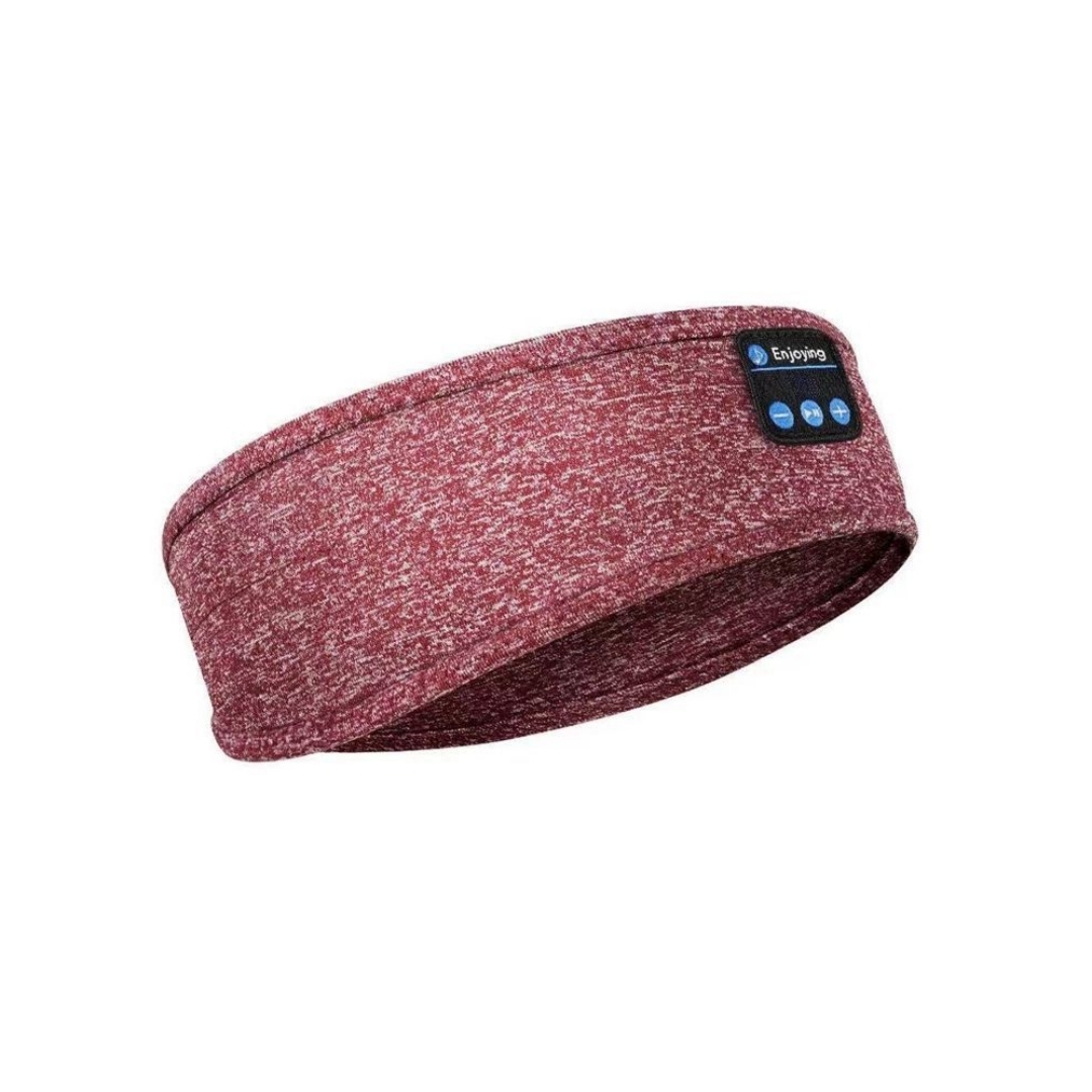 Ultradünnes Bluetooth-sportstirnband Mit Hd-audio-kopfhörern Für Laufen, Yoga, Fitness, Rot