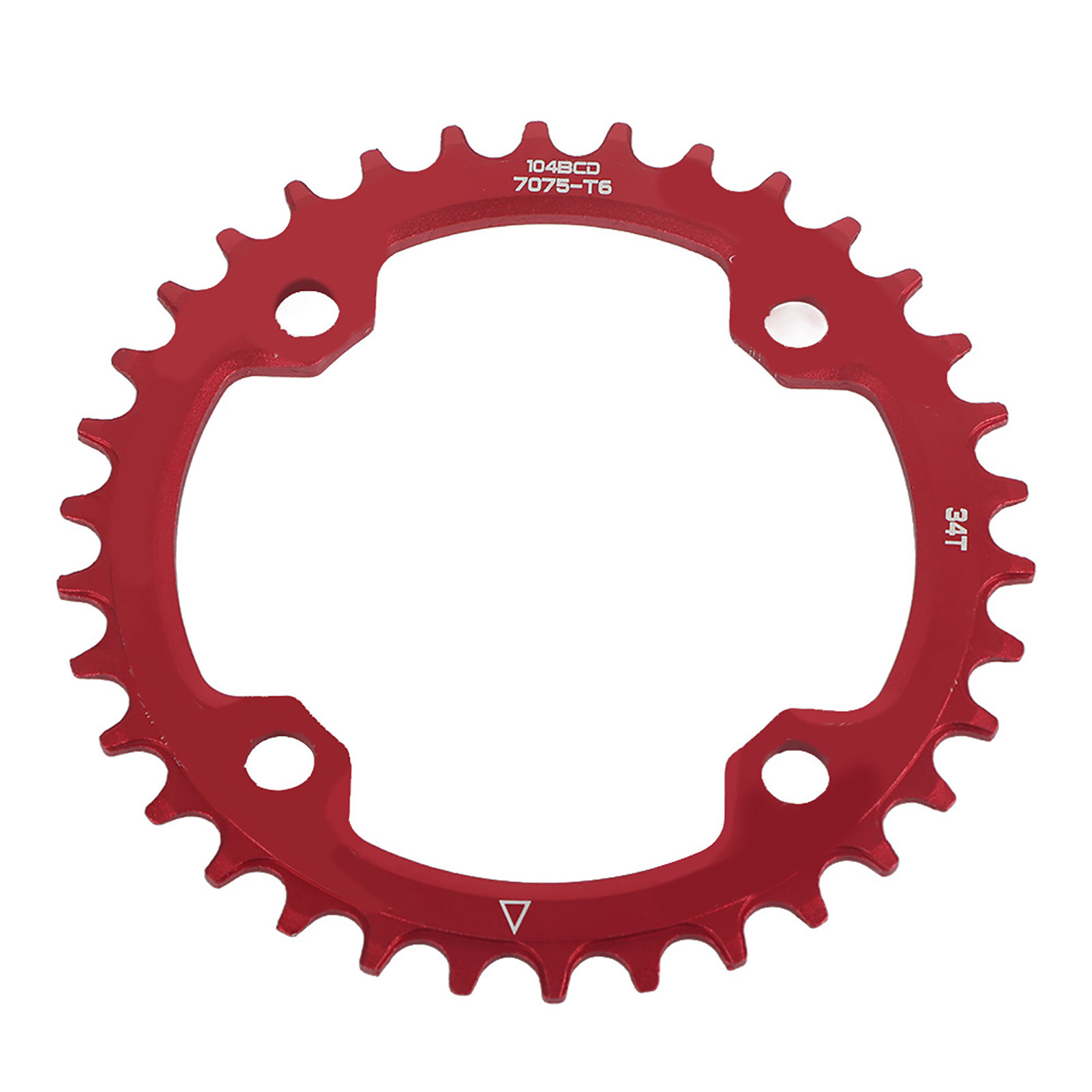 Einzelne Stahlkettenscheibe Für Mountainbikes, 32/34/36/38t Bcd 104, Ersatzteile (34t Rot)