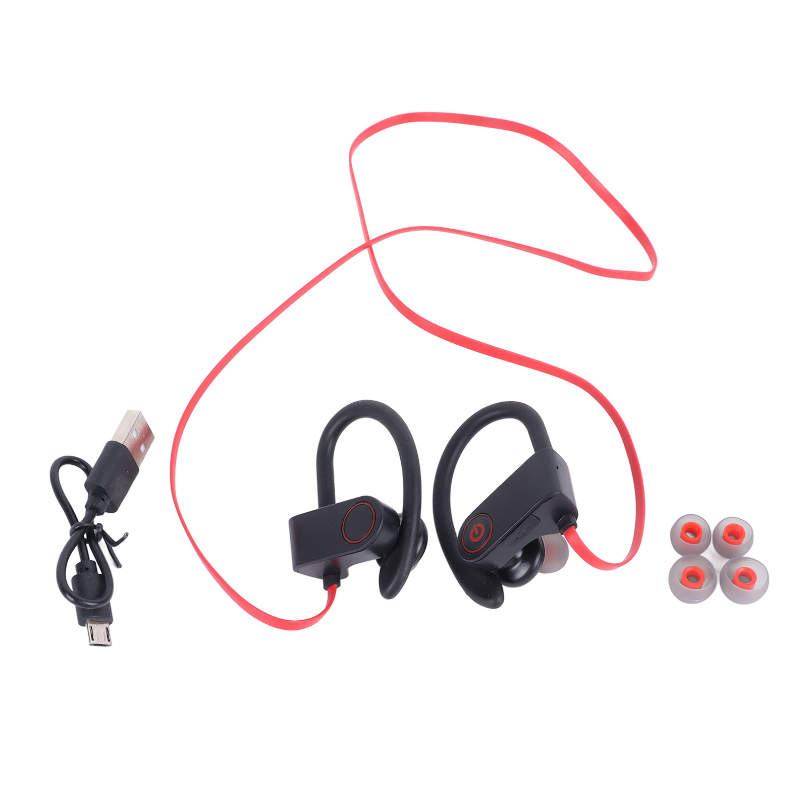 Bluetooth 5.0 Sportkopfhörer Mit Geräuschunterdrückung, Hi-fi-stereo-sound Für Laufen Und Training, Kabellos, Rot