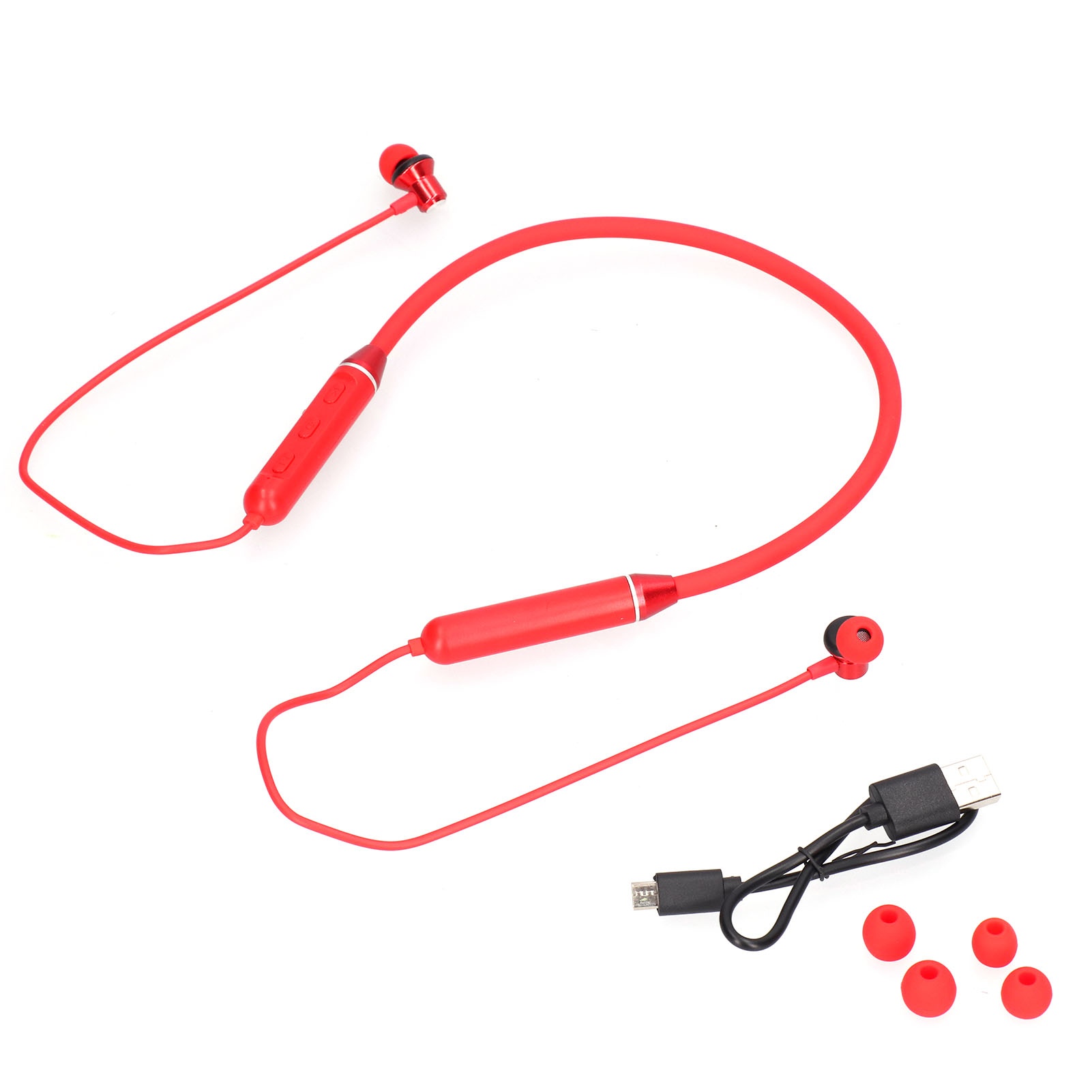 Kabellose Bluetooth 5.1-kopfhörer Mit Nackenstütze, Geräuschunterdrückung Für Sport Und Mobiltelefone, Rot