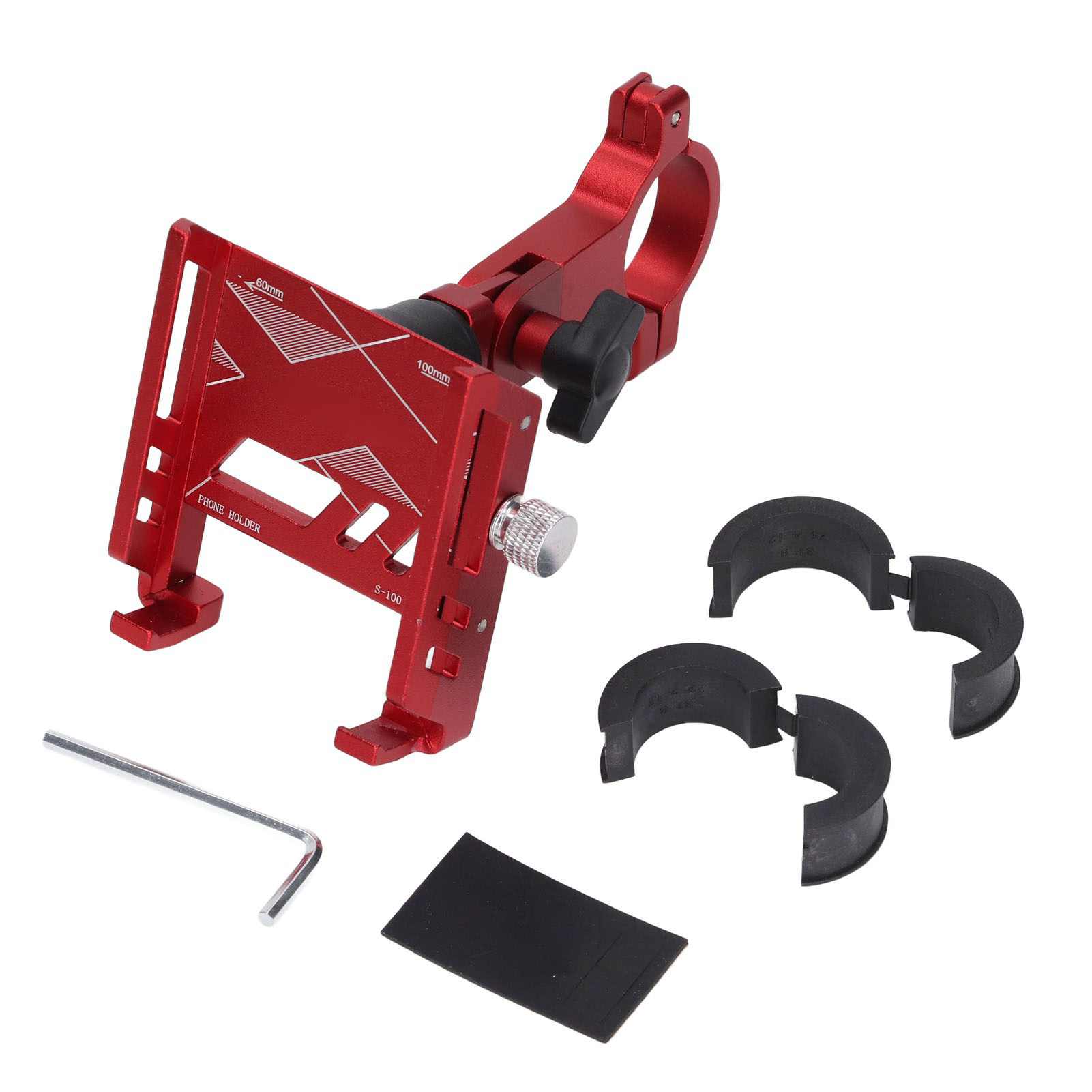 360° Drehbare Handyhalterung Für Fahrräder, Lenkerhalterung Aus Roter Aluminiumlegierung Für Motorrad Und Roller