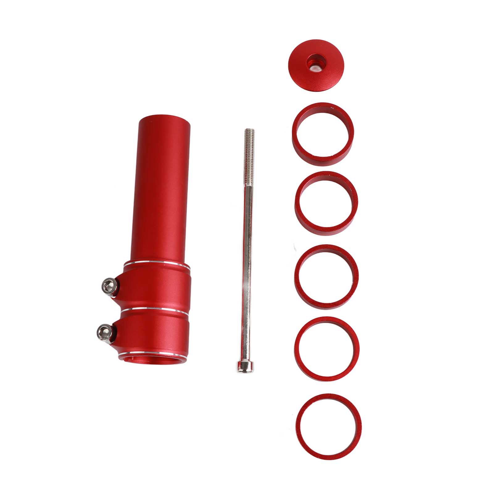Vorbauverlängerung Aus Aluminiumlegierung Für Mountainbikes, Lenkererhöhung (rot)