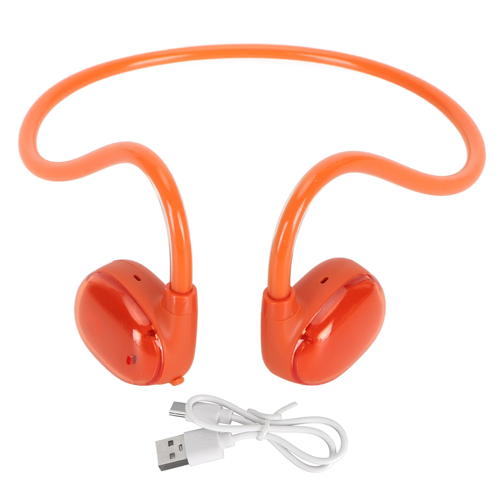 Kabelloser Bluetooth 5.3 Sportkopfhörer Mit Geräuschunterdrückung, Ipx4 Wasserdichter Offener Kopfhörer Mit Zwei Mikrofonen Zum Laufen – Orange-rot