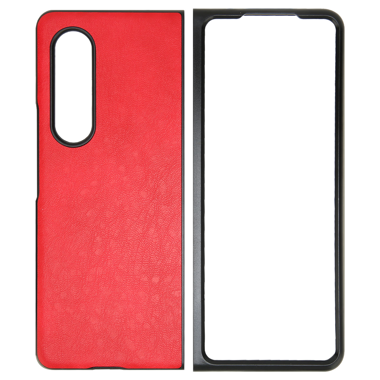 Pu-lederhülle Für Galaxy Z Fold 3, Kratzfeste Schutzhülle Für Das Faltdisplay, Rote Hülle
