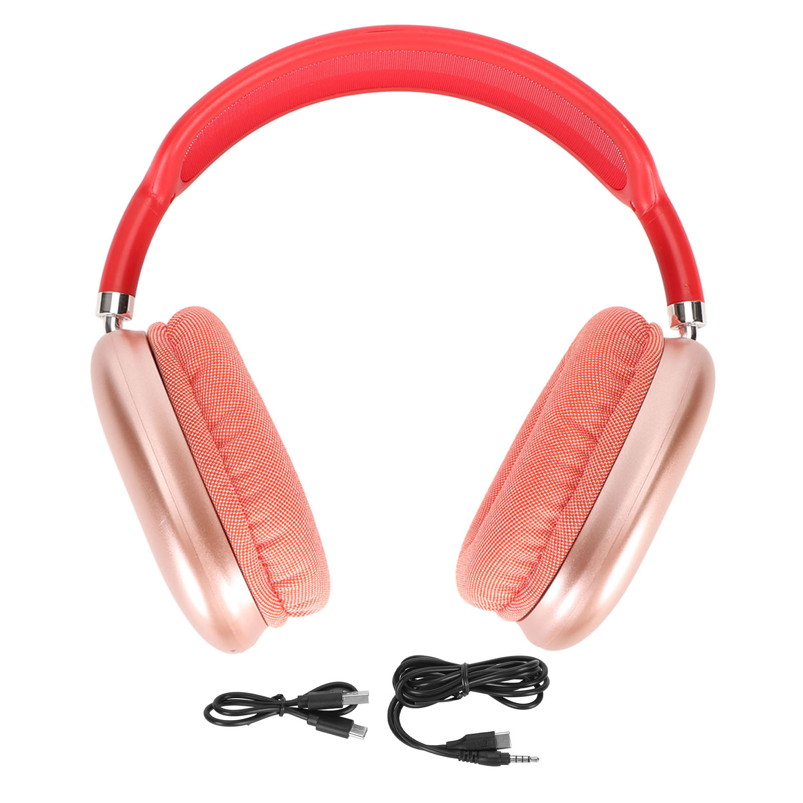 Kabellose Bluetooth-kopfhörer Mit Mikrofon, Verstellbar Und Faltbar Für Sport, Reisen, Studium Und Homeoffice – Rot