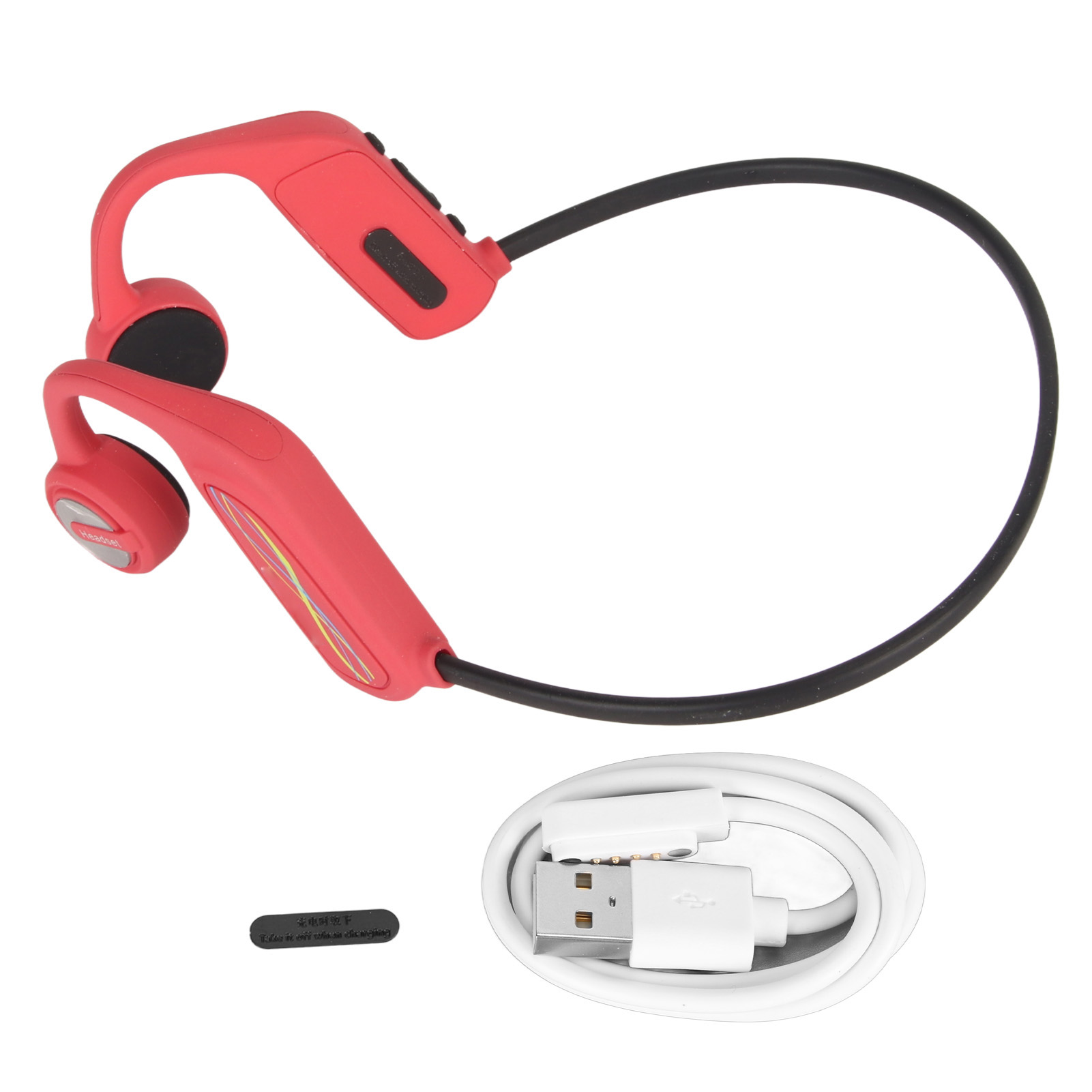 Bluetooth 5.0 Knochenschallkopfhörer, Ip68 Wasserdichte Kabellose Sportkopfhörer Zum Laufen Und Radfahren, Rot