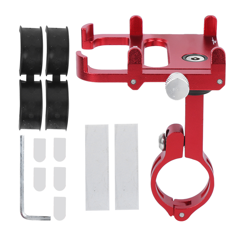 Motorrad-handyhalterung Aus Aluminiumlegierung, 360° Drehbar, Lenkerhalterung, Für Fahrradnavigation Und Gps, Rote Farbe