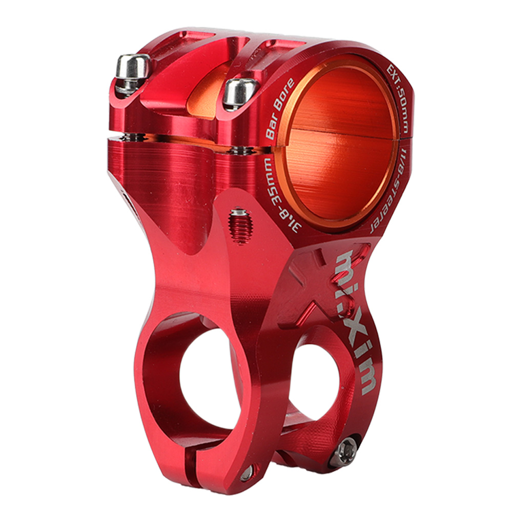Kurzer Fahrradvorbau Aus Aluminiumlegierung 31,8 X 50 Mm, Fahrradteile, Erhöhter Lenkervorbau (rot)