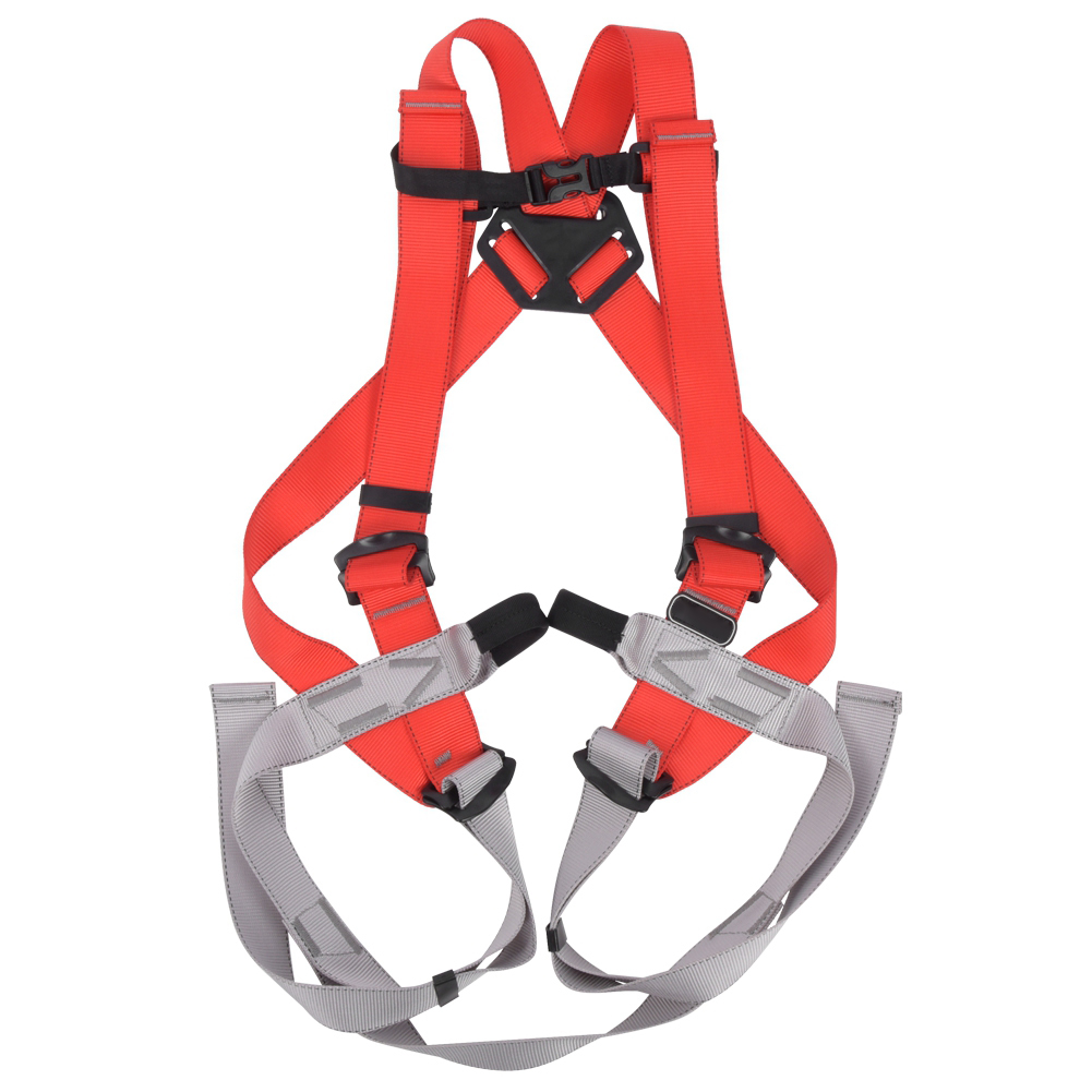 Ganzkörper-klettergurt Aus Rotem Und Grauem Polyester, Sicherheitsgurt Für Outdoor-aktivitäten
