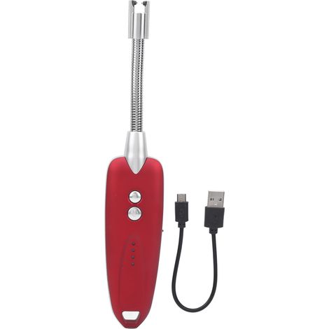 Multifunktionales, Wiederaufladbares Usb-feuerzeug Für Camping, Grillabende Und Outdoor-aktivitäten (rot)