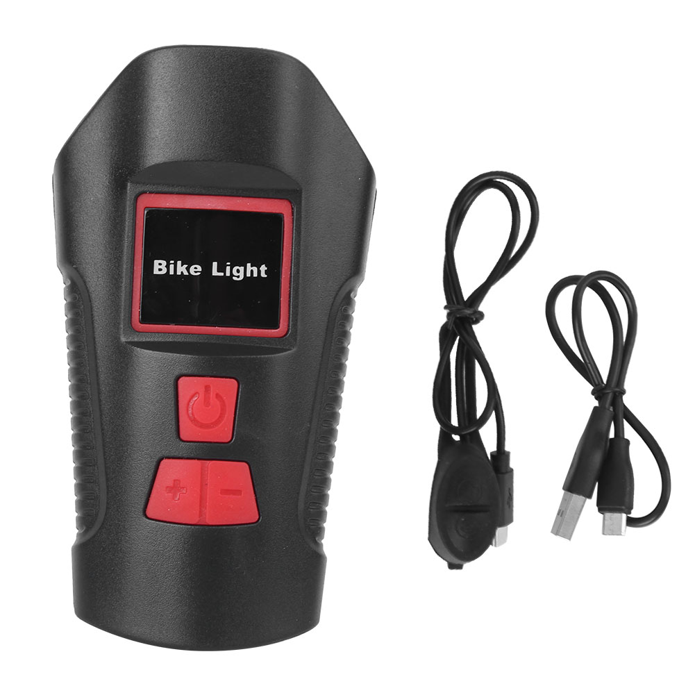 Rote, Wasserdichte Und Wiederaufladbare Fahrradlampe Aus Abs Mit Usb-anschluss Und Lautsprecher Für Nachtfahrten