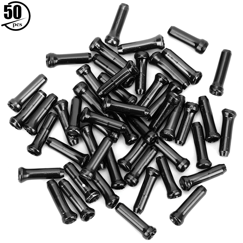 50 Stück Fahrradbremszug-endkappen, Kappen Aus Aluminiumlegierung Für Schaltzüge, Fahrradzubehör, Schwarz