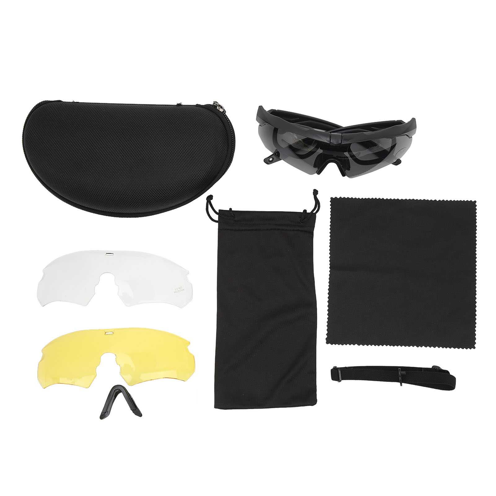 Uv-beständige Schießbrille, Militärische Schutzbrille Für Den Outdoor-einsatz, Wind- Und Staubdicht, Halbrahmen-motorradbrille, Unisex, Schwarz